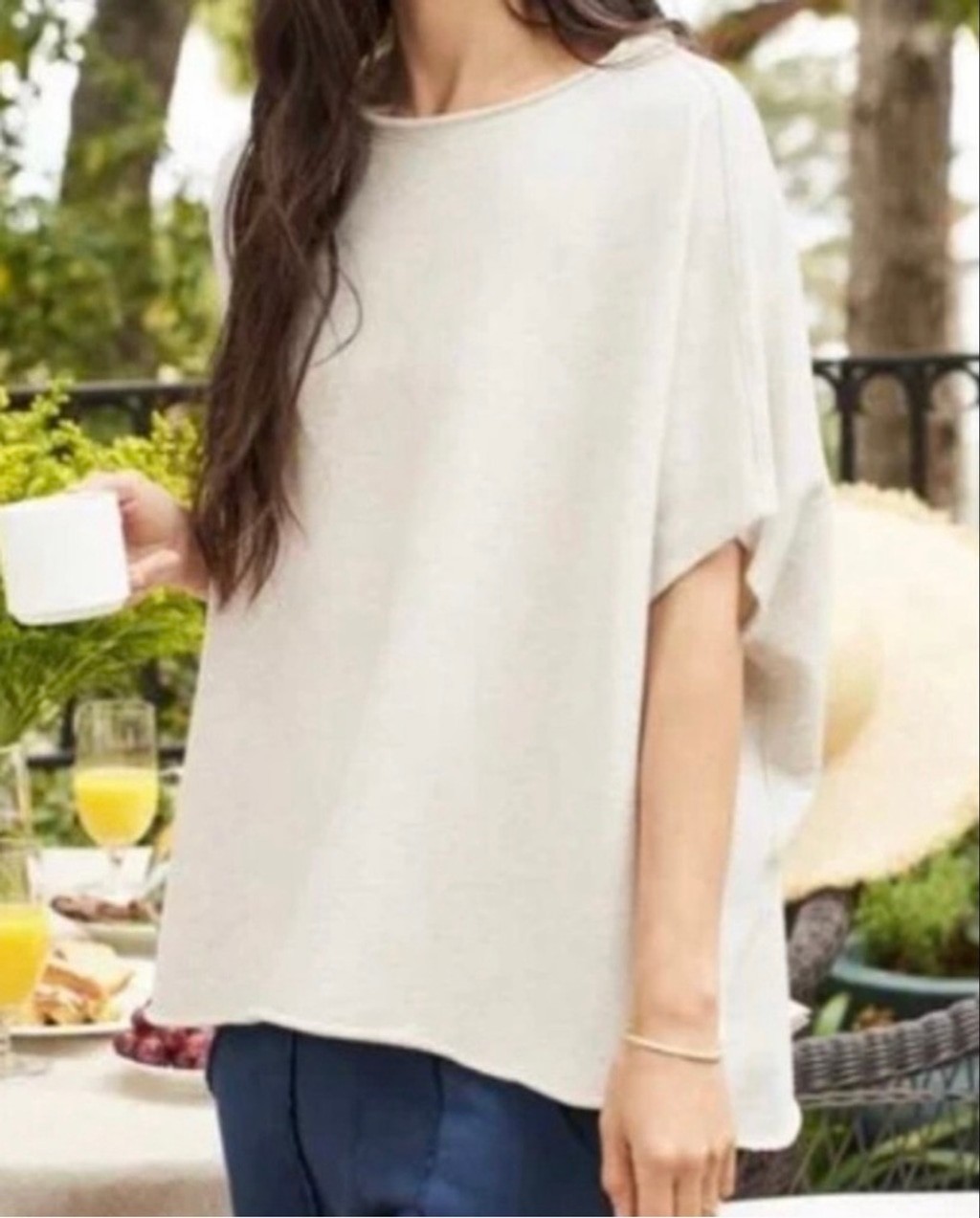 New Frank & Eileen Heathered Oat Olive Capelet Flaw OS