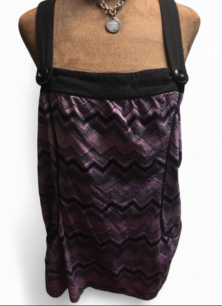 vintage 2010s Love & Let Love Lady’s Chevron Top in Purple And Grey ￼