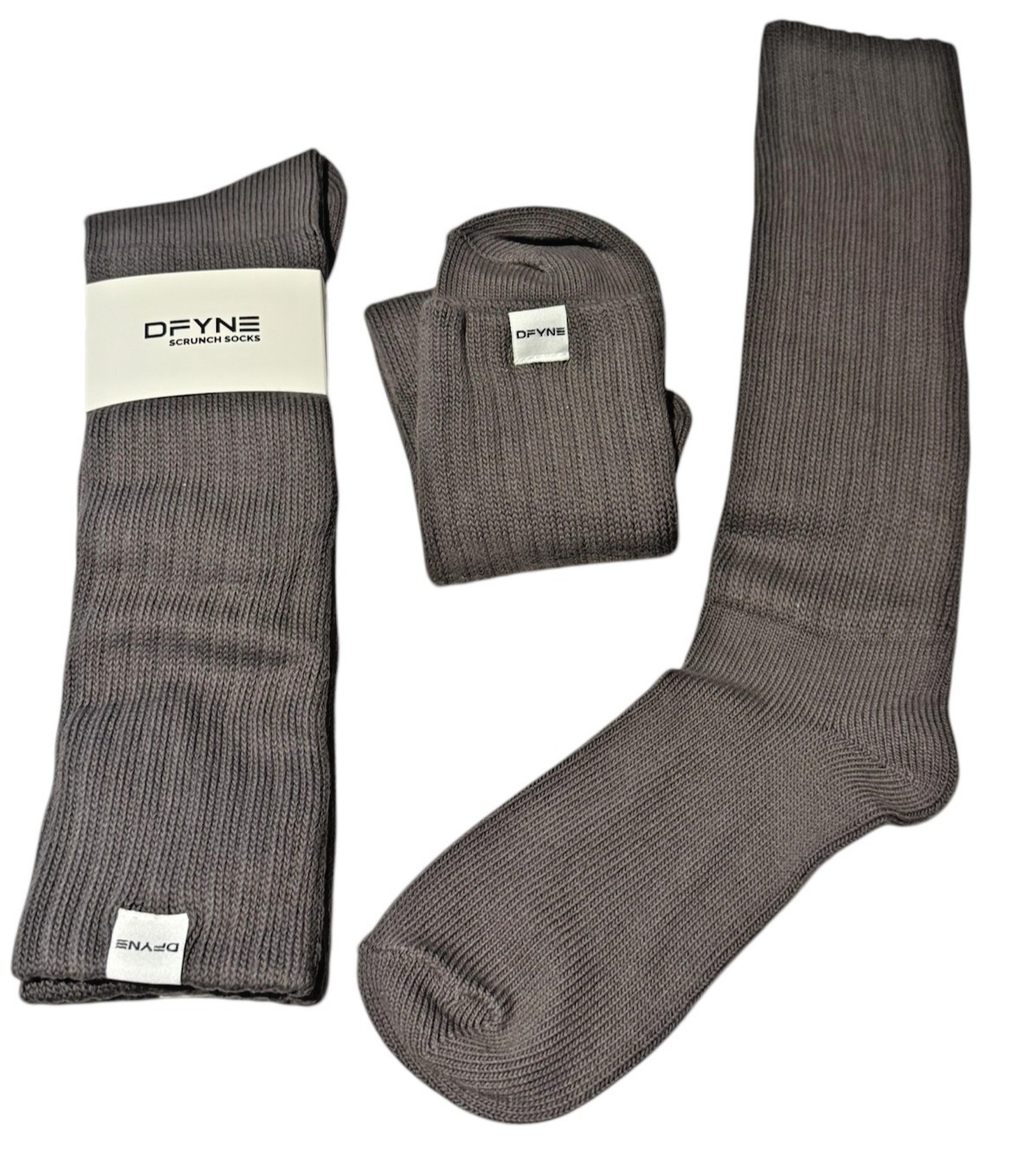 DFYNE Scrunch Socks – Truffle – One Size – UK seller – BNWT VAT inc Grey Cotton