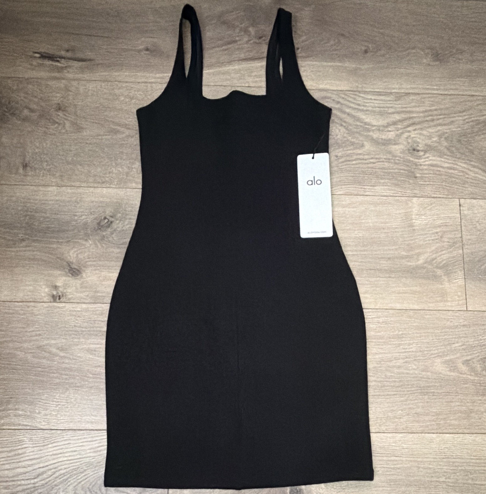 Alo Yoga Women’s Black Solid Sleeveless Mini Dress Short Length Size XS NWT