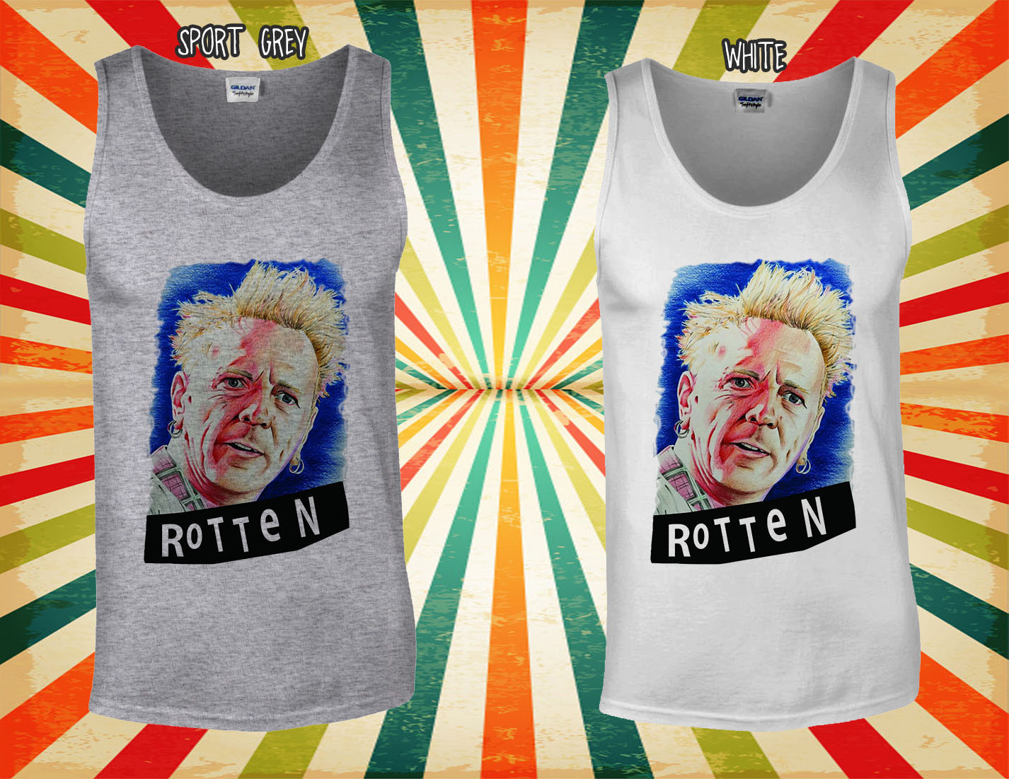 Punk Rocker Jonny Rotten Sex Pistol Men Women Vest Tank Top Unisex T Shirt 2071