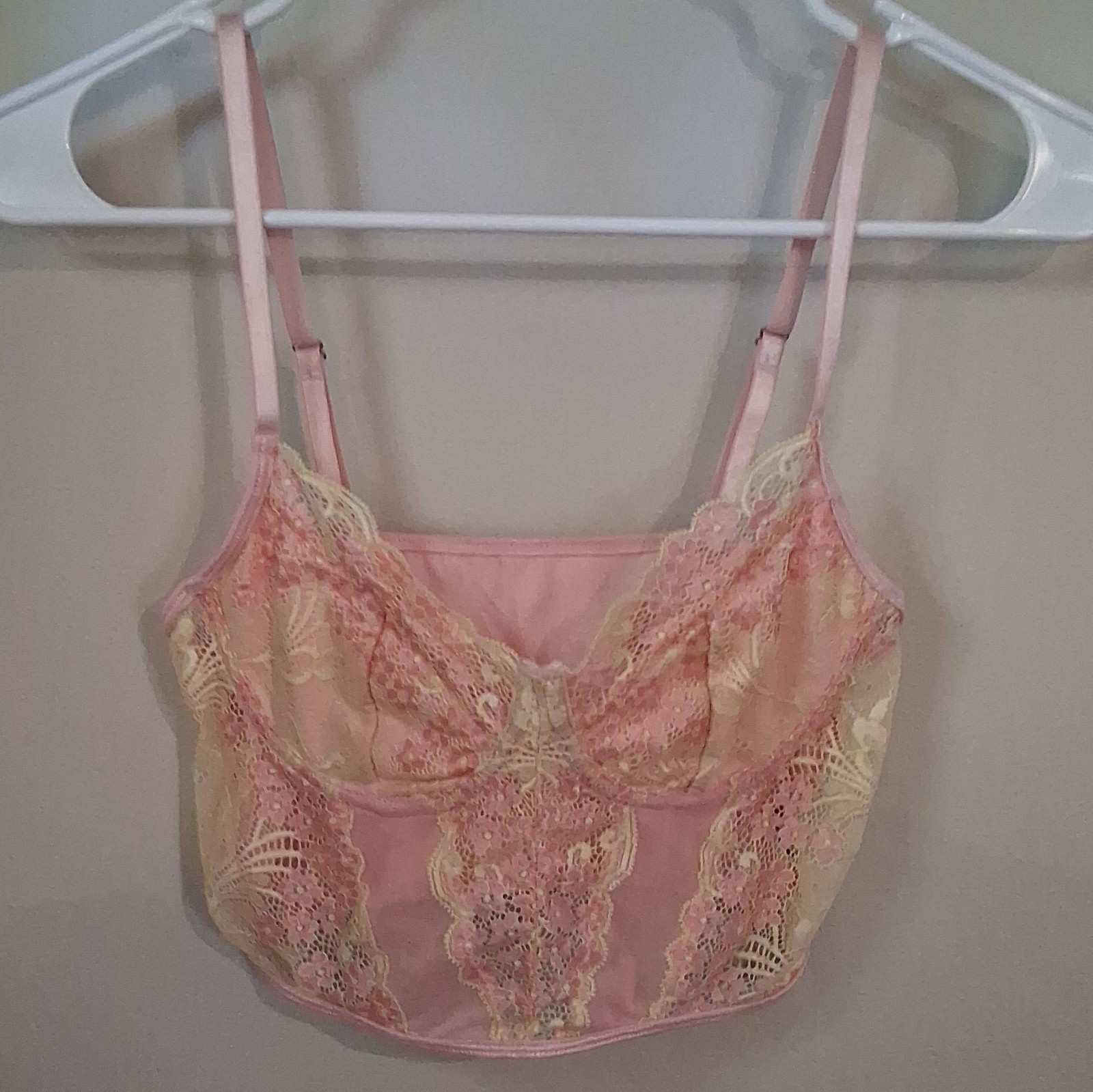 Pink And Yellow Cropped Camisole