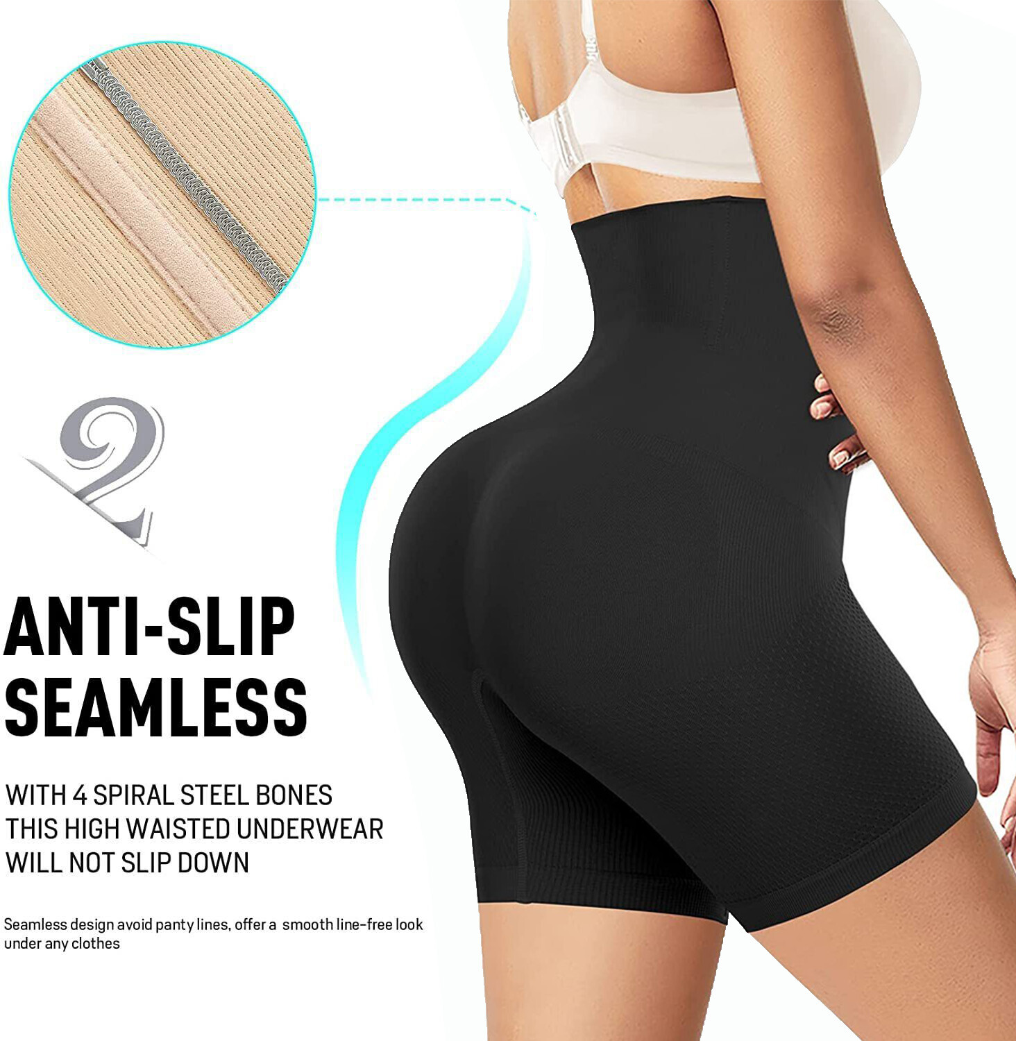 Shapermint Stretchable High Waist Shapewear -Tummy Control with 4 Steel Bones