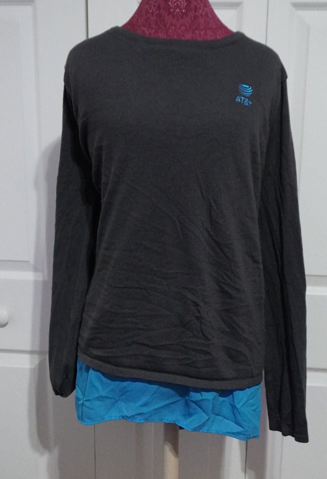 AT&T ATT Shirt Womens Open back Sweater style flowy top