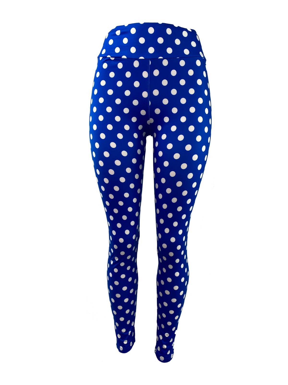Blue & White Polka Dot Leggings – Multiple Sizes Super Soft!