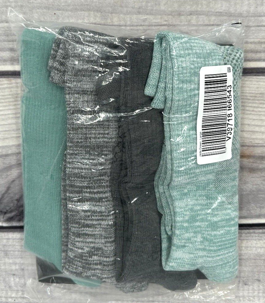 TOMMIE COPPER 4 PACK OVER THE CALF NANOGLIDE COMPRESSION SOCKS Size Large JADE