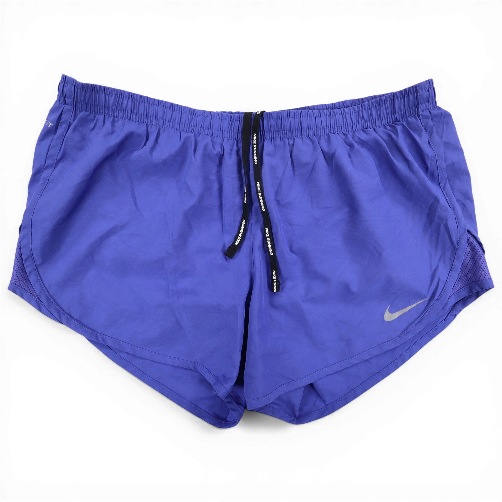 Nike Athletic Shorts Womens Dri-Fit Swoosh M Blue Polyester Blend Back Pocket
