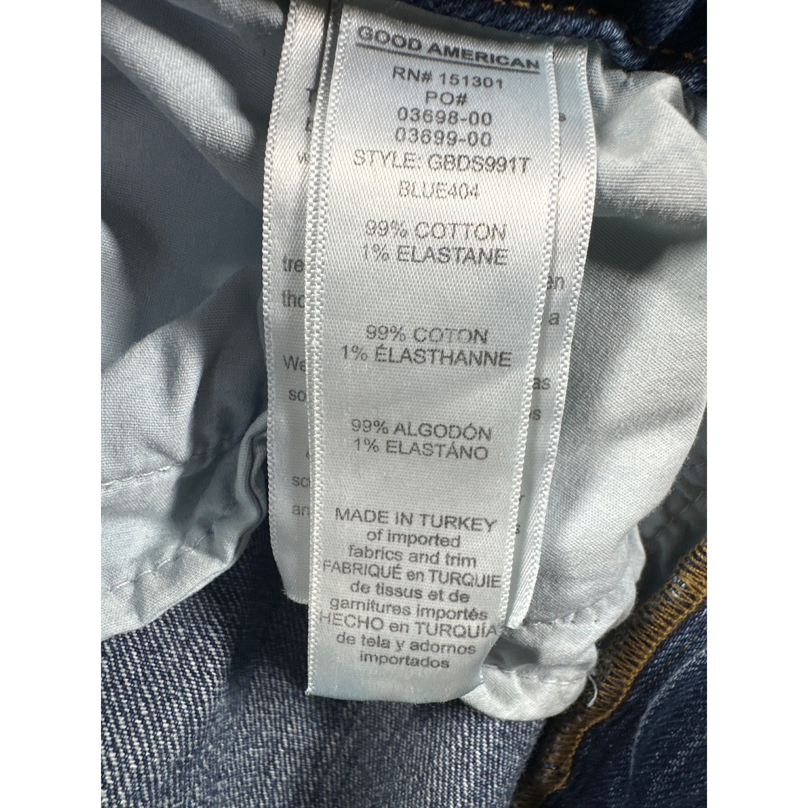 Good American Good Boy Jeans Distressed Button Fly High Rise Slit Cuffs NEW 6/28