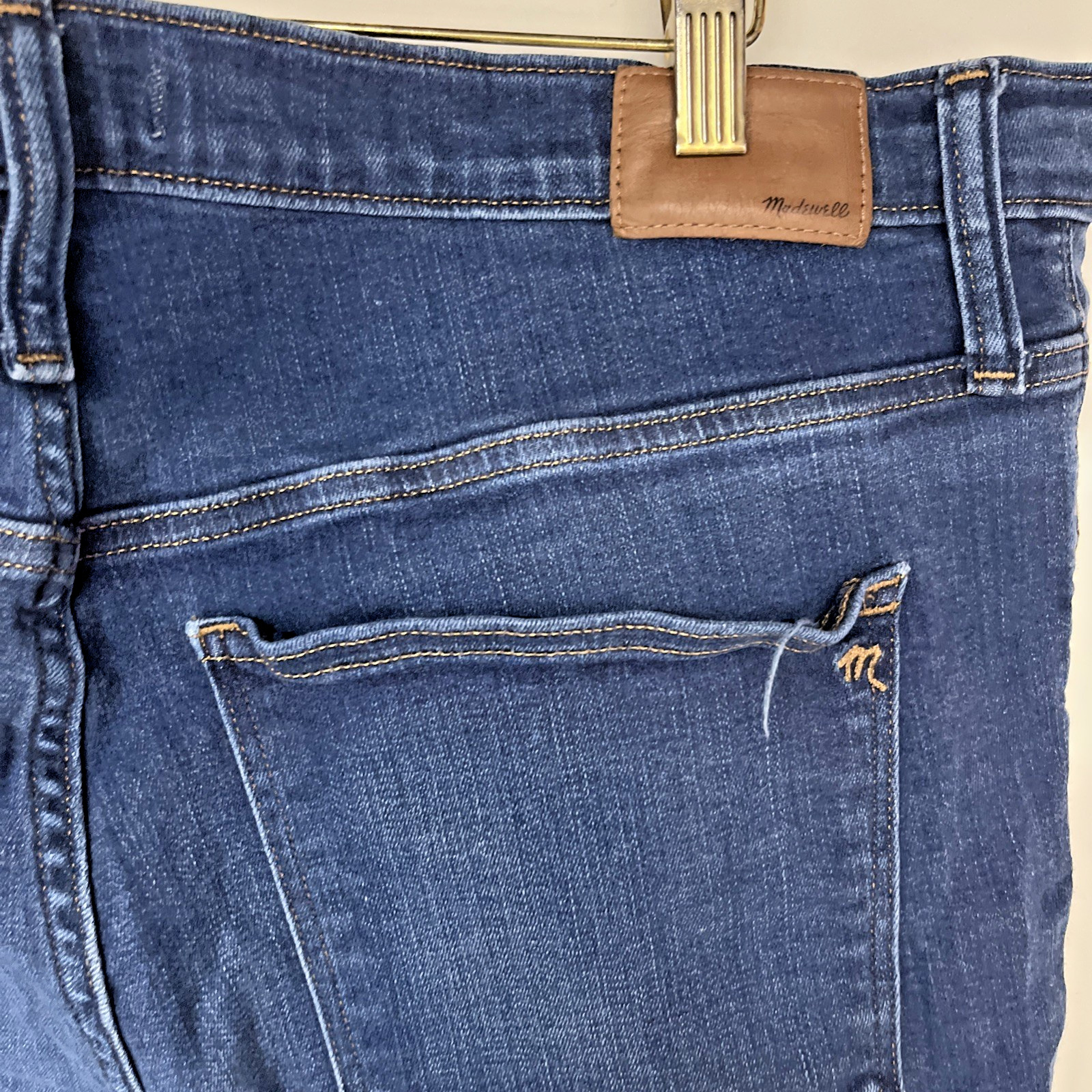 Madewell 10.5 Inch Mid Rise Skinny Jeans Womens 35 Dark Wash Stretch Denim
