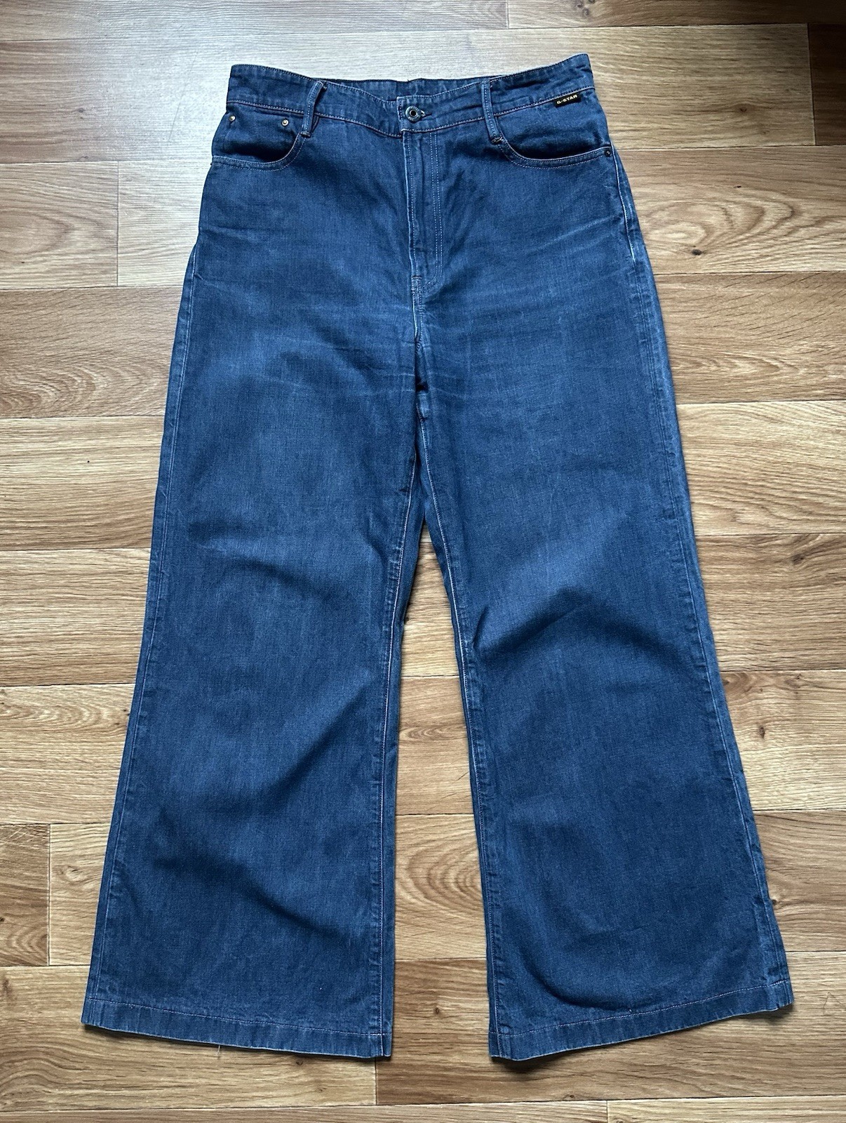 G-Star RAW DECK Ultra High Wide Leg Jeans Womens Size 31 Blue Flare Denim Pants