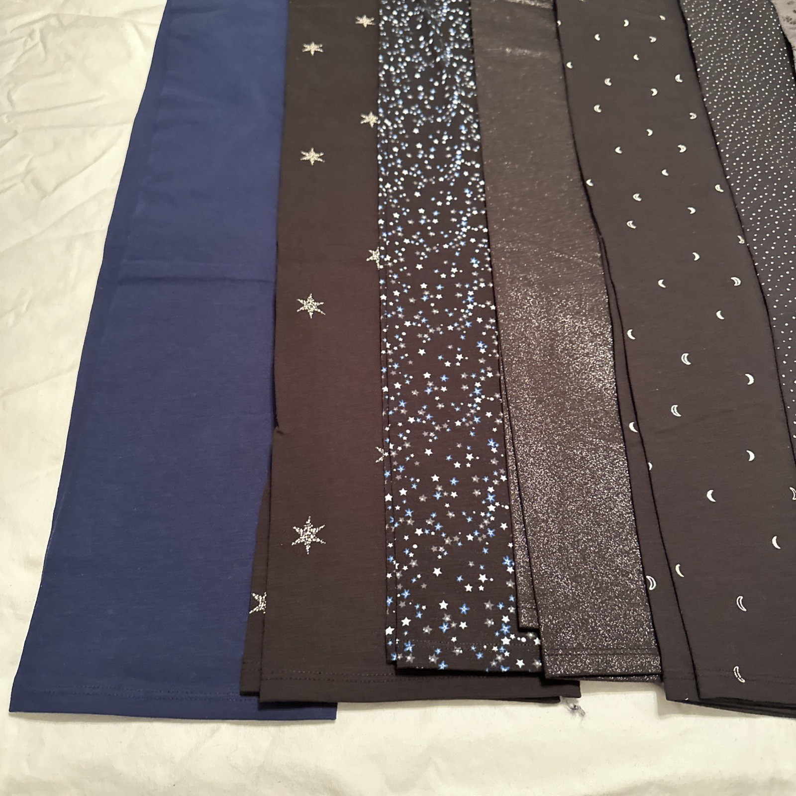 A.N.A 95% Cotton Stretch Leggings Size XXL NWT Set of 7 Pairs Stars Foil Solid