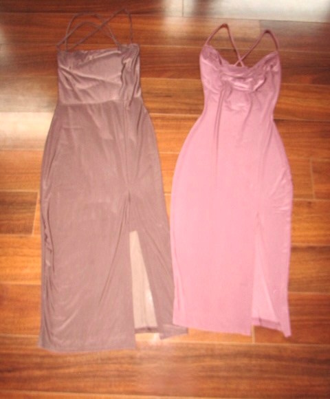 WINDSOR ~ LOT of 2!! XS/S ~ STRETCH Jersey STRAPPY Back BACKLESS Dresses c56