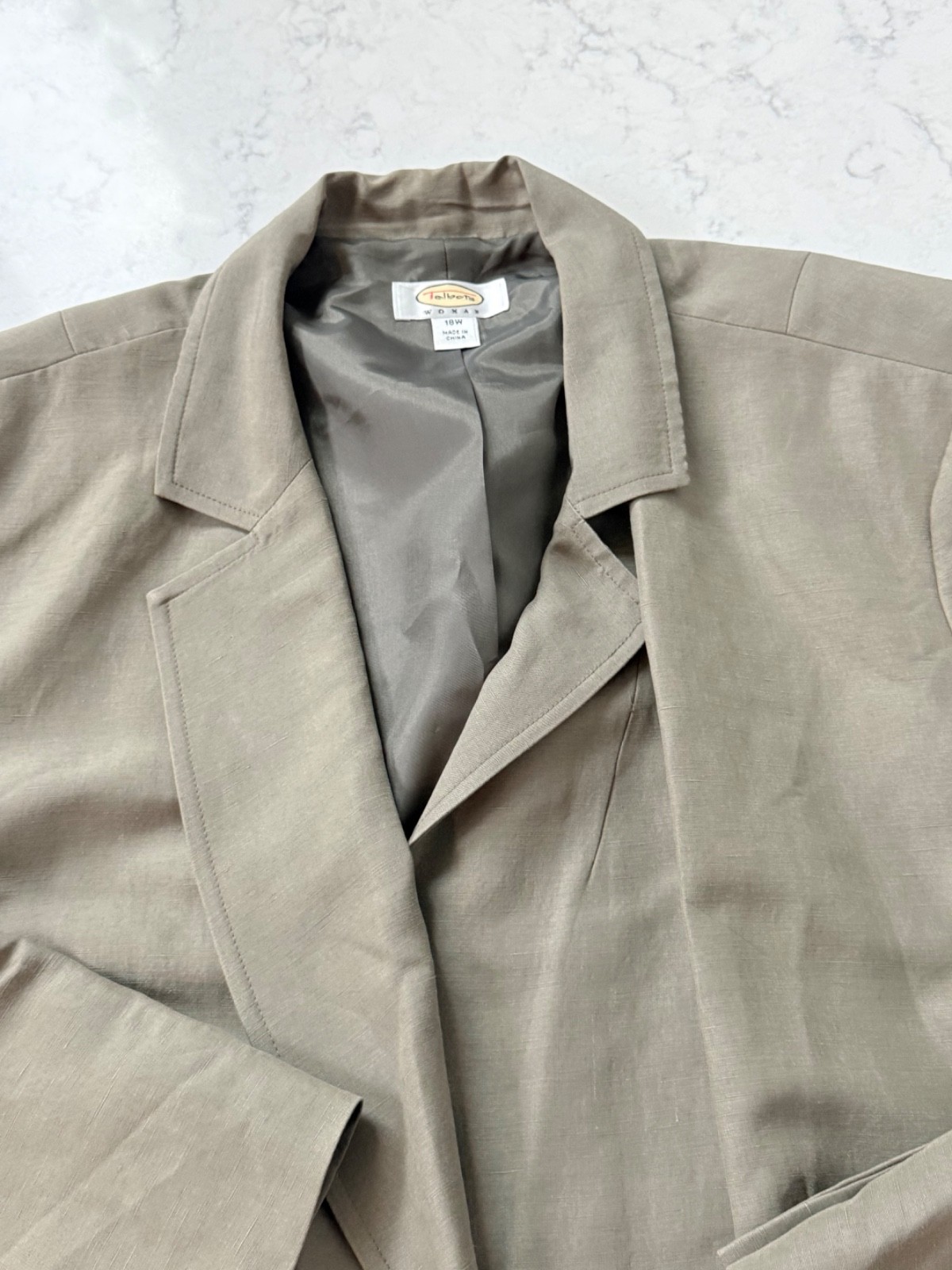 Vintage Talbots Womens Suit Set Size 18 Linen/Silk Careerwear Preppy – Olive