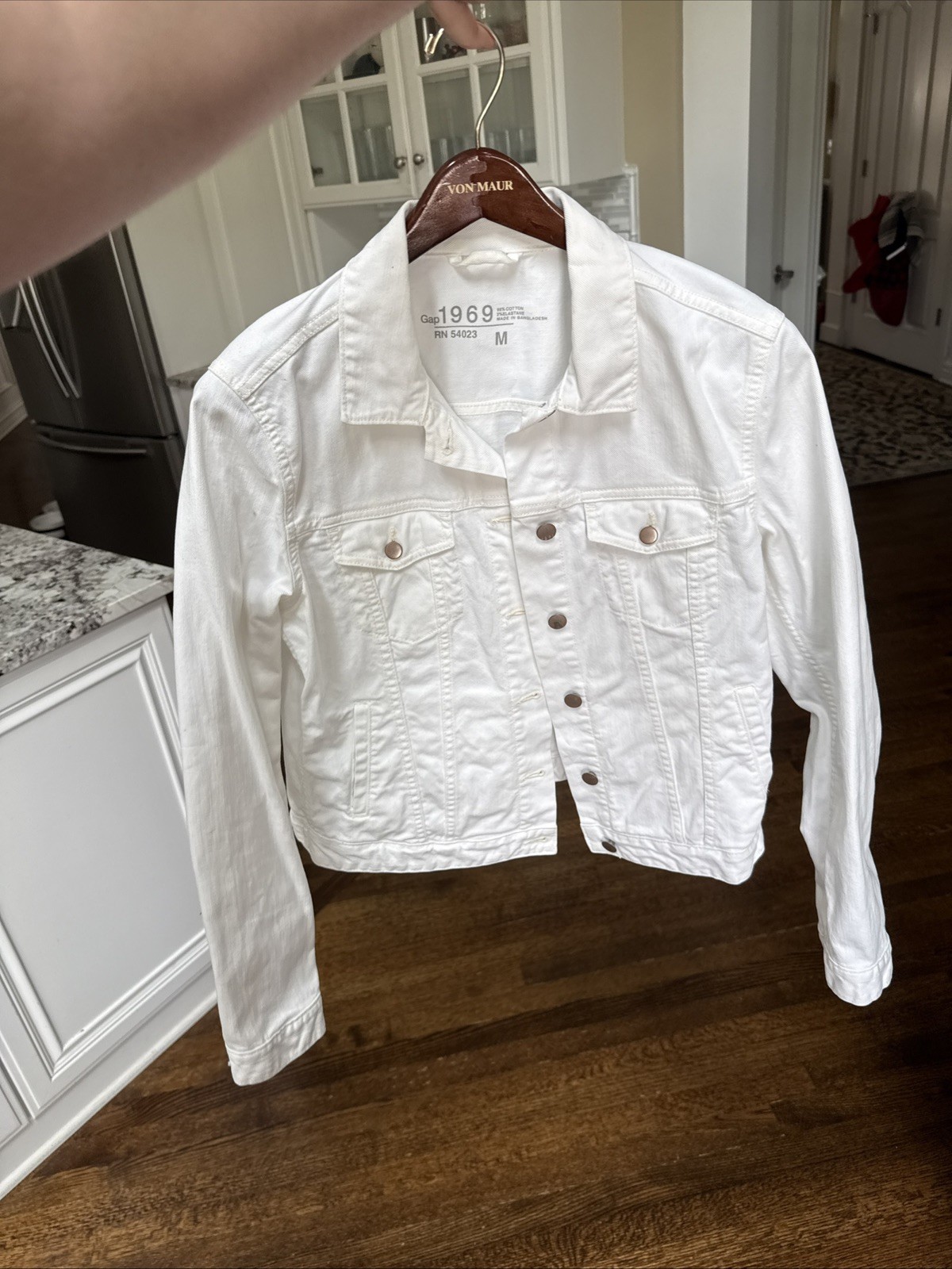 Gap~1969~Denim~Jacket~Women’s~Size M~White~Limited Edition~Button Front~NWT