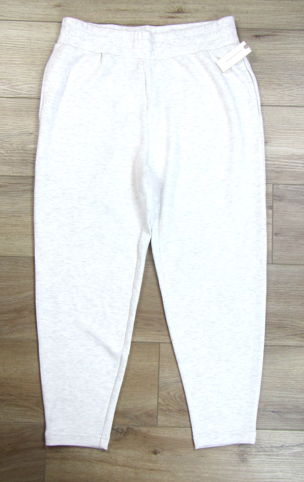 NEW ANTHROPOLOGIE VARLEY DOUBLESOFT IVORY WOMENS SWEATPANTS LARGE SLIM JOGGER 25
