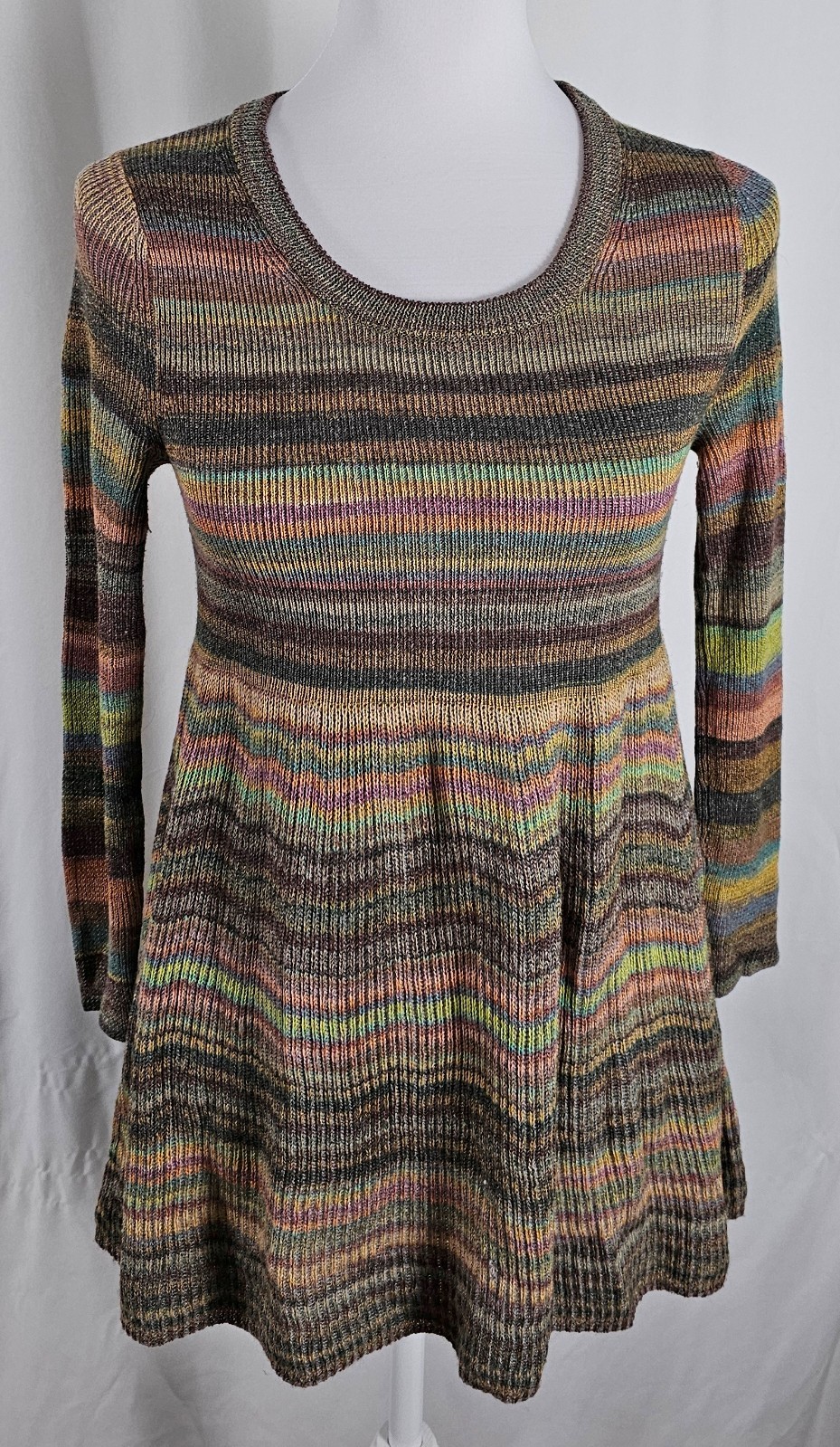 Anthropologie Moth Womens Sweater Empire Style Multi Colors Acrylic Wool XS