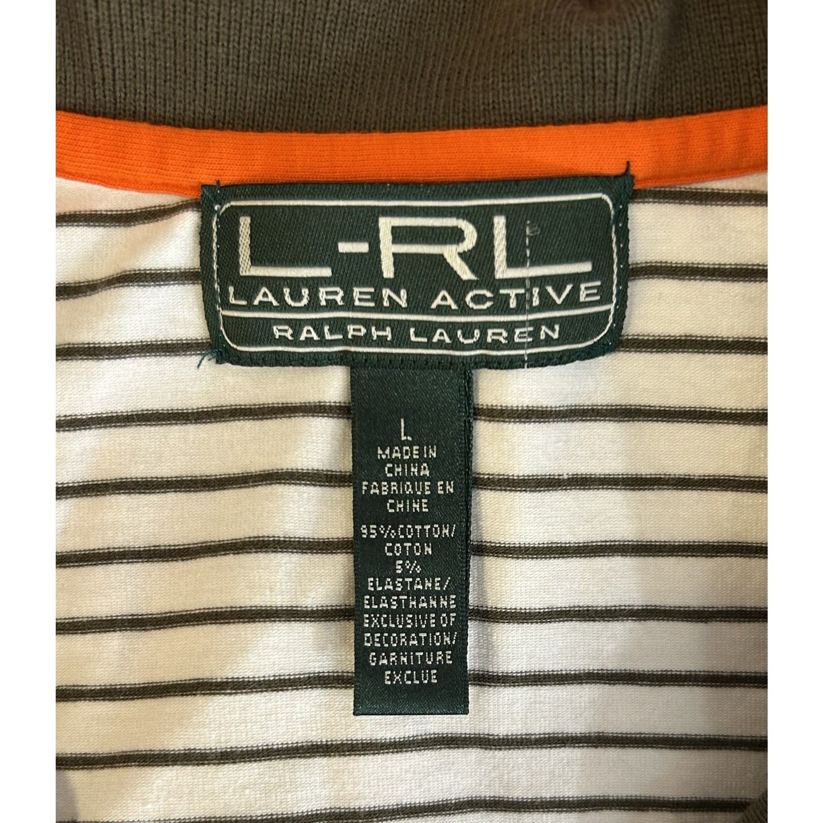 Vintage Ralph Lauren Active Striped Crest Polo Shirt Size L – Y2K Old Money