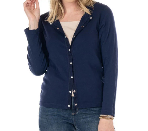 Fresh Produce xxl moonlight blue $74 essential cotton snap cardigan top nwt new
