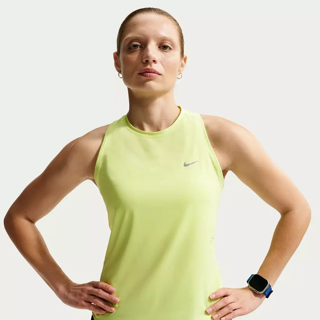 $50 Nike Women’s Swift Dri-FIT Running Tank Top -HQ0620701-Lemon Twist-Small-New