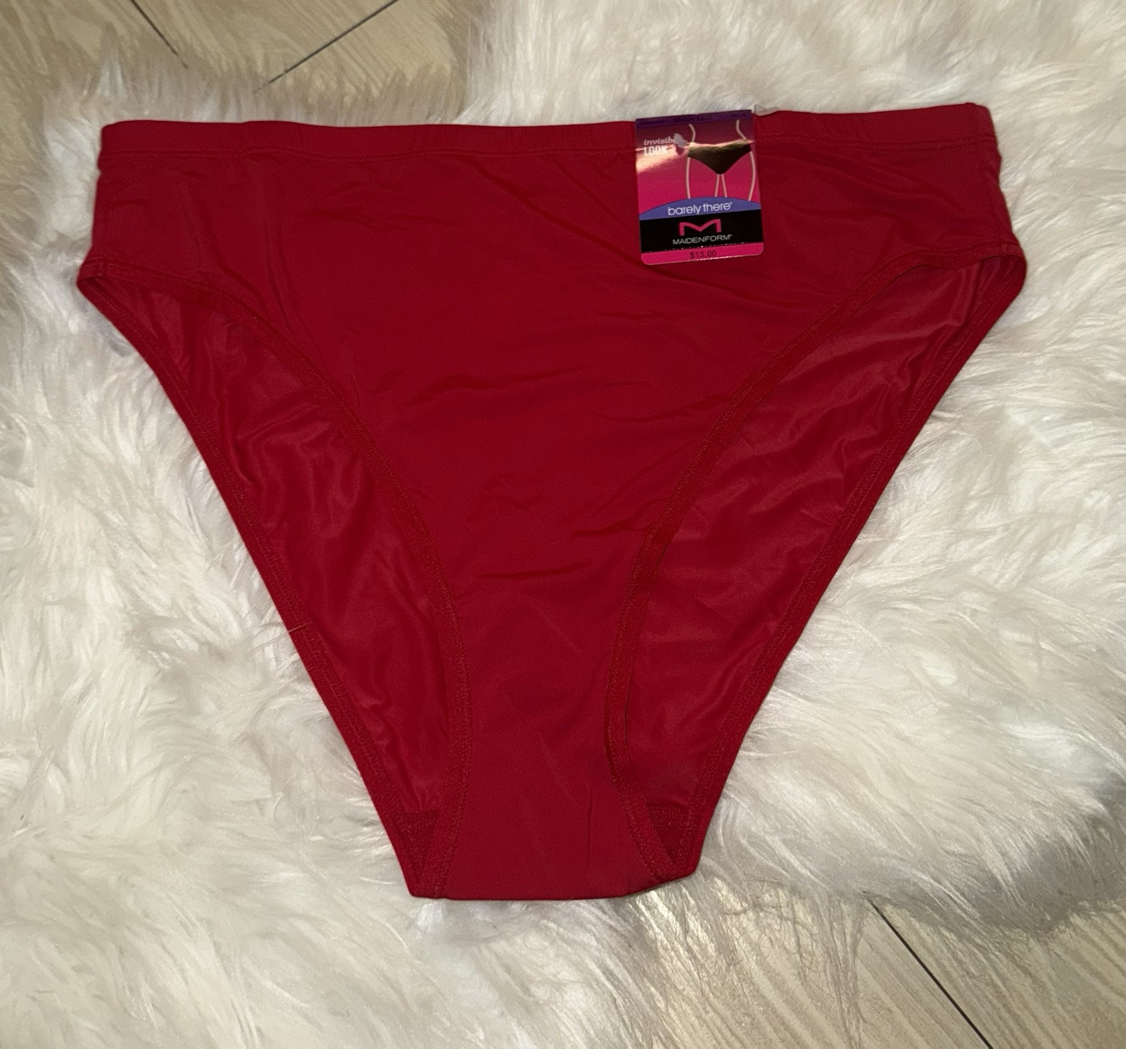 Maidenform DMBTHB Barely There Invisible Look High Leg Panties Womens 9 2XL Red