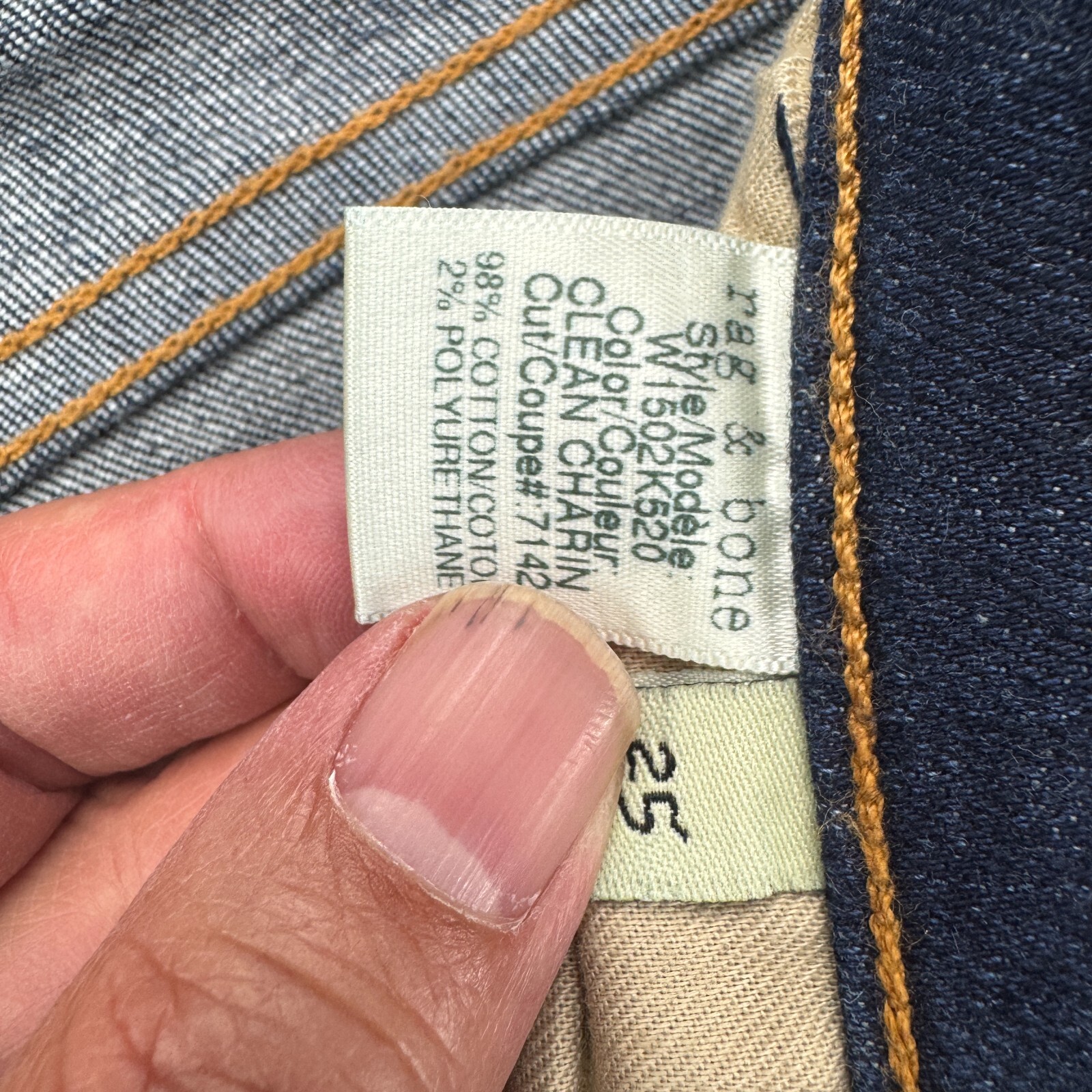 Rag & Bone Jeans Womens 25 Blue Denim Skinny Leg Dark Wash Comfort Outdoor