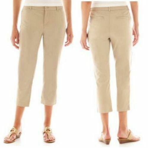 St. John’s Bay Women’s Pants Capri Crop Slender 16W, 22W, 24W & 26W Capris