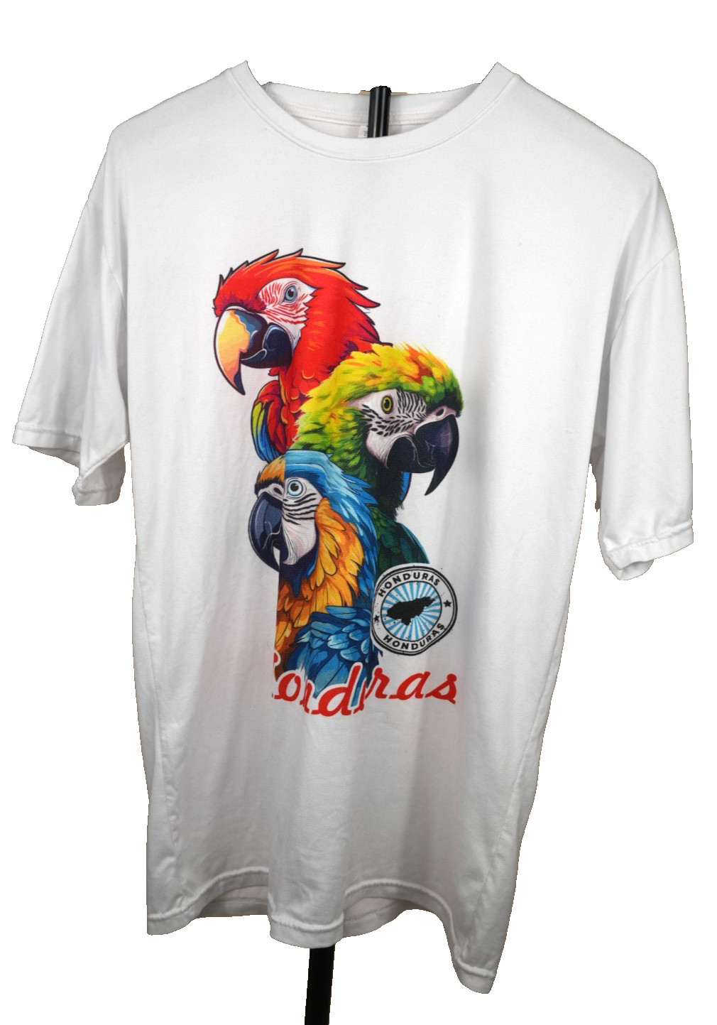 Vintage Honduras T Shirt Woman’s Large Scarlet Macaw Parrot Graphic Souvenir Tee