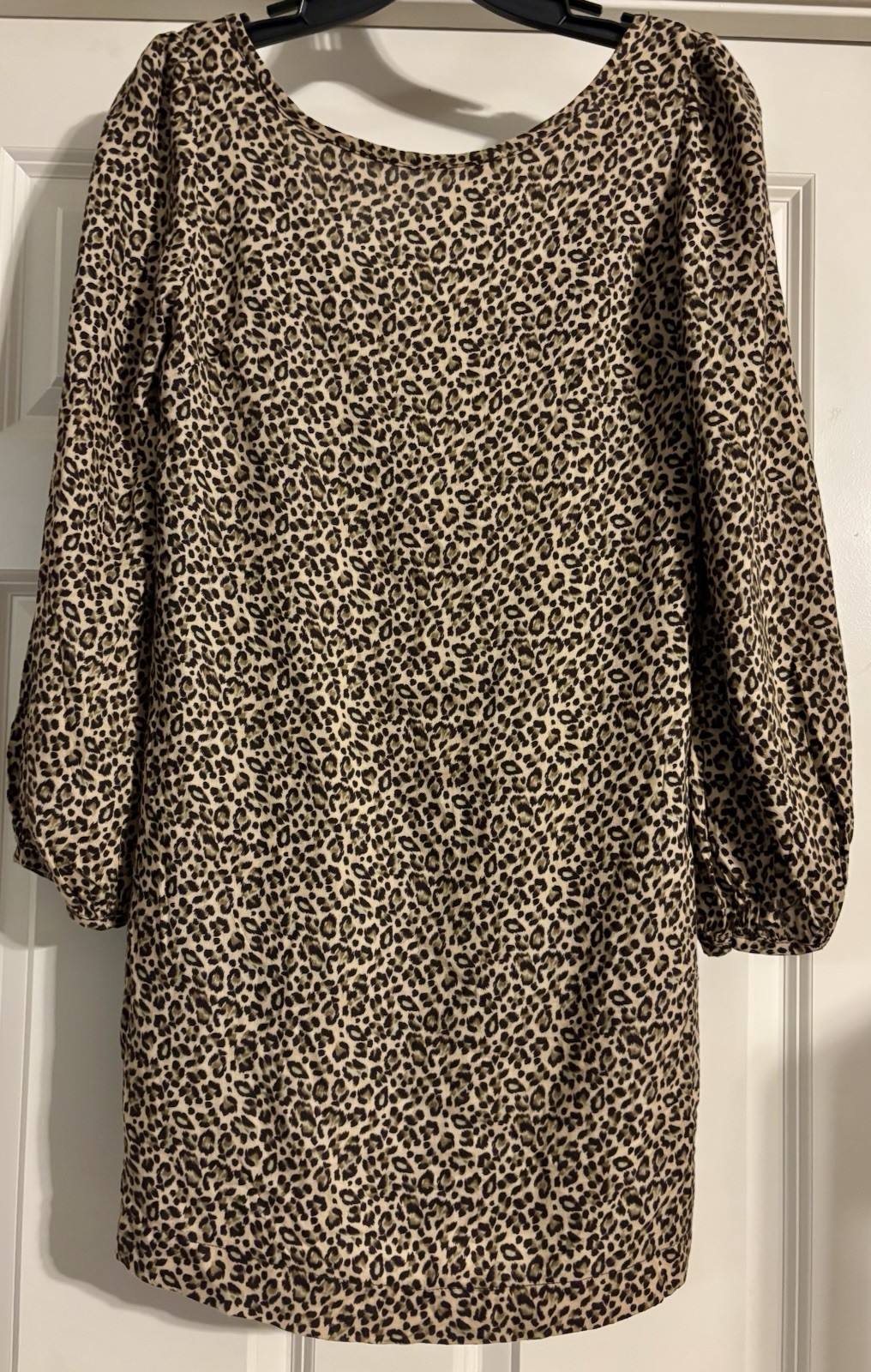 Audrey 3+1 Old Money Mob Wife Glam Scoop Back Animal Print Zippered Back Size S