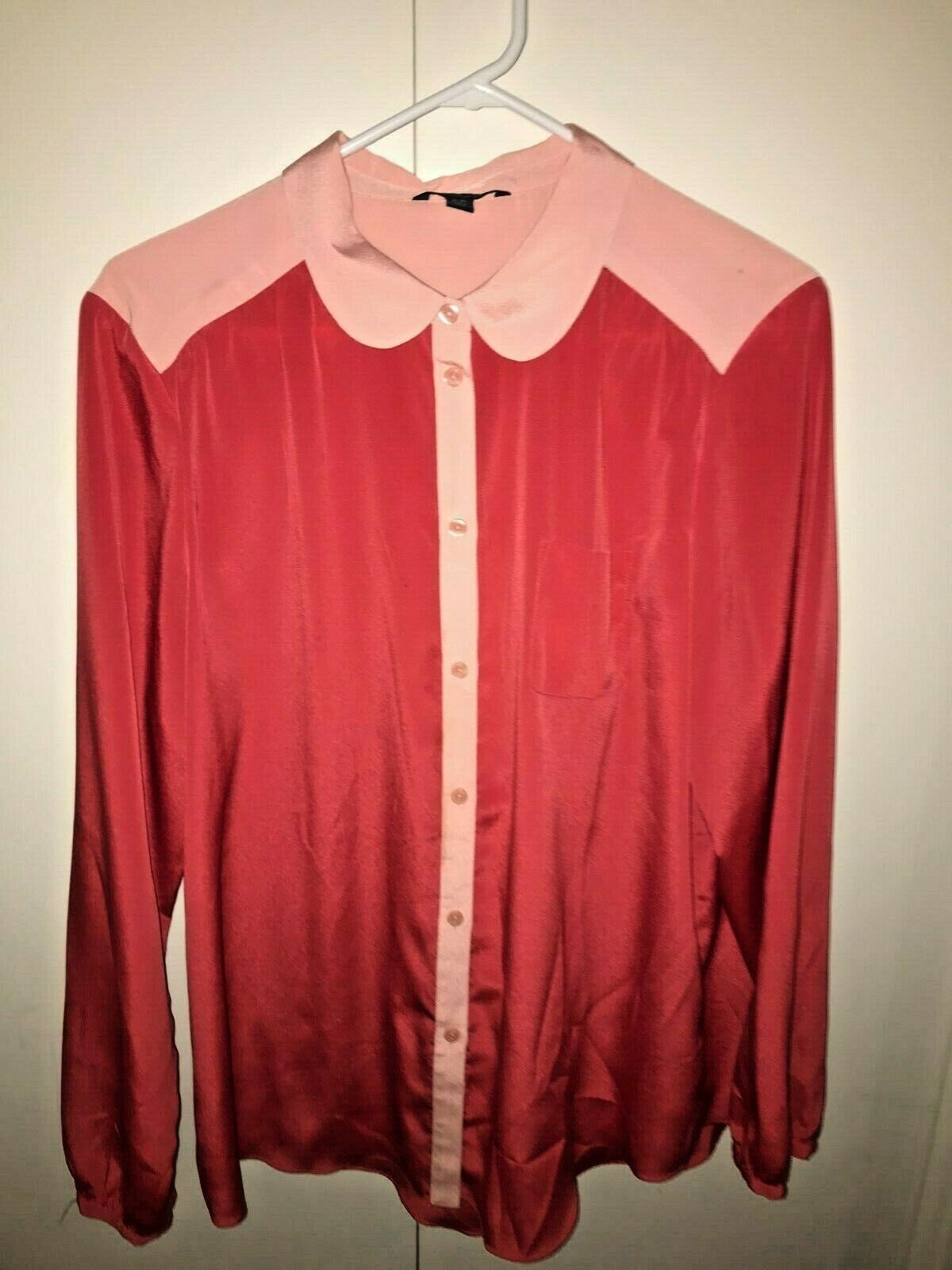 American Eagle Classic Fit Button Down Shirt Cotton Pink Coral XL NWOT