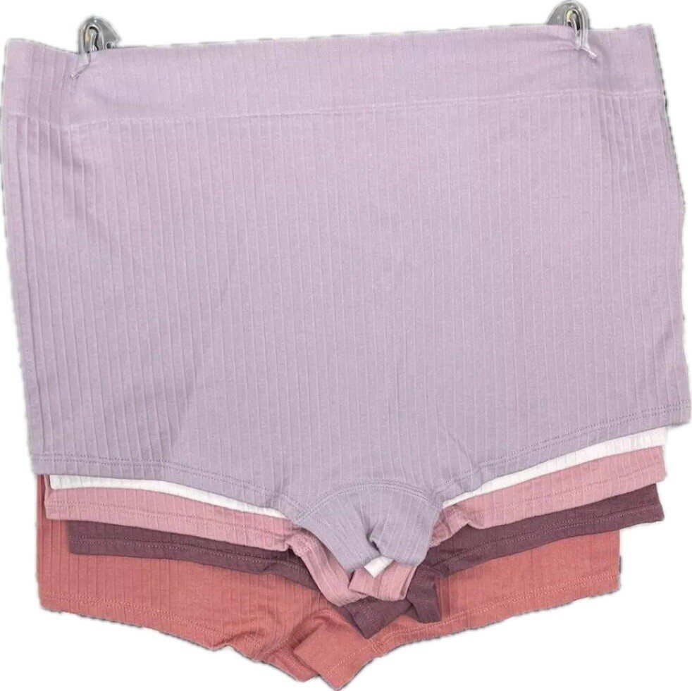 Danskin L Array Of Autumn Colors Ribbed Seamless Mid-Waist Brief Panties-5-Pk