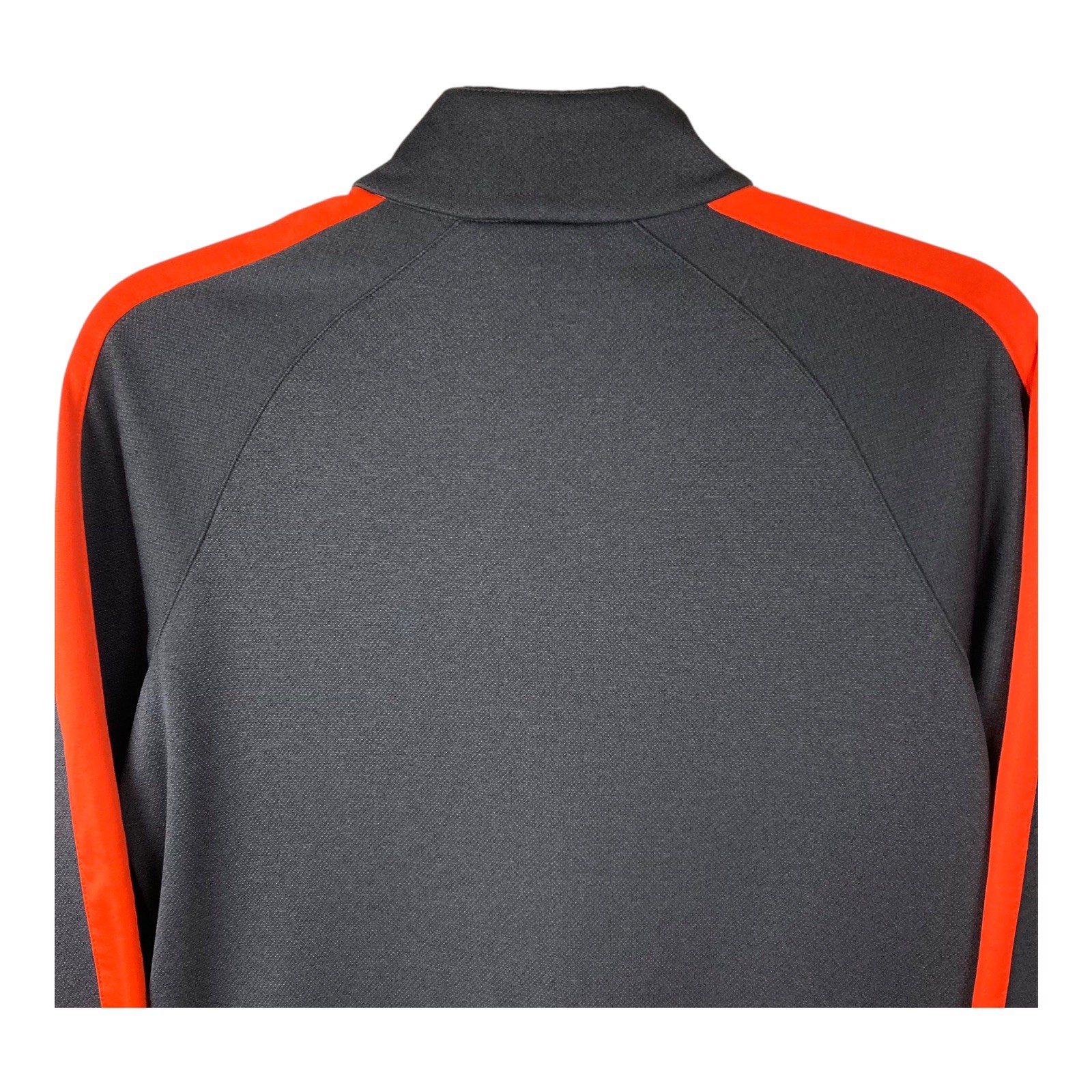 Holloway Ladies Full Zip Athletic Track Warm Up Jacket Gray White Orange M Mock