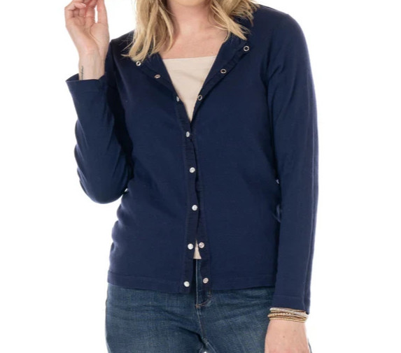 Fresh Produce xxl moonlight blue $74 essential cotton snap cardigan top nwt new