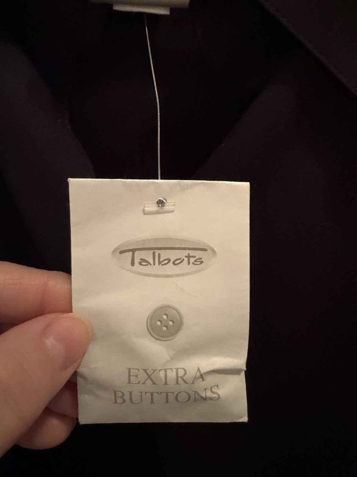 Vintage Talbots Stretch Black Button Front Shirt Women’s Size 16 NWT Trim Cotton