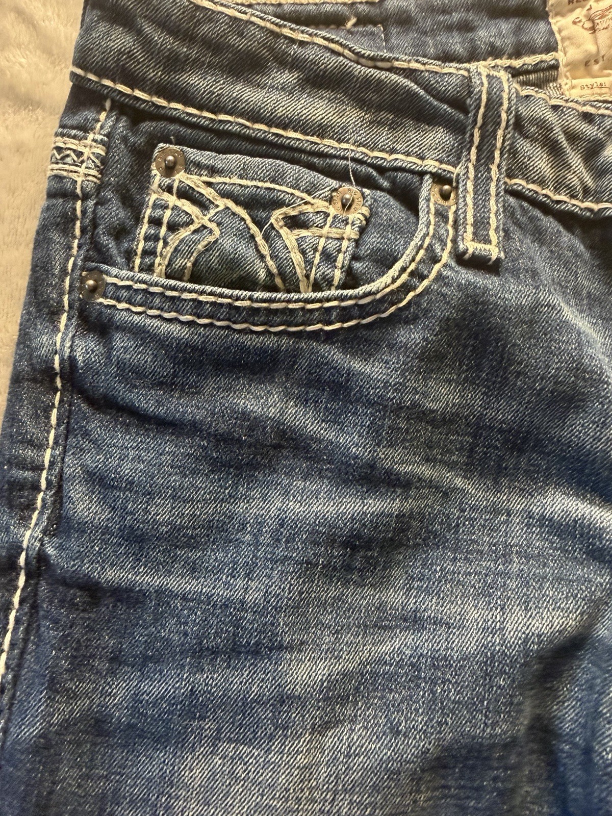 VTG Big Star by Buckle Jeans Womens 29×32 Liv Distressed Faded Low Rise Western