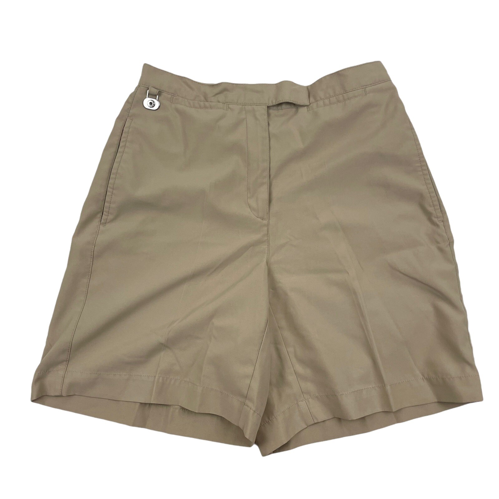 Liz Golf Khaki Flat Front Shorts Sz 4 Polyester Coolmax 28″ Waist Activewear