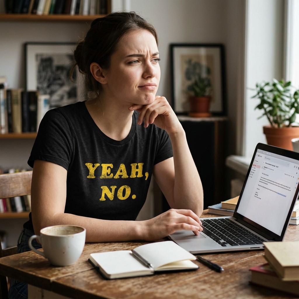 Womens Yeah No Tshirt Funny Hilarious Expression Novelty Graphic Tee