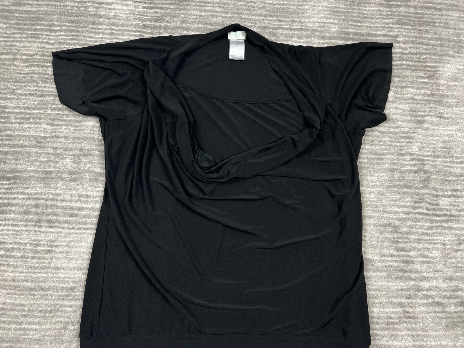 Maurices Dress Womens 1X Black Short Sleeve Polyester Blend Made in USA
