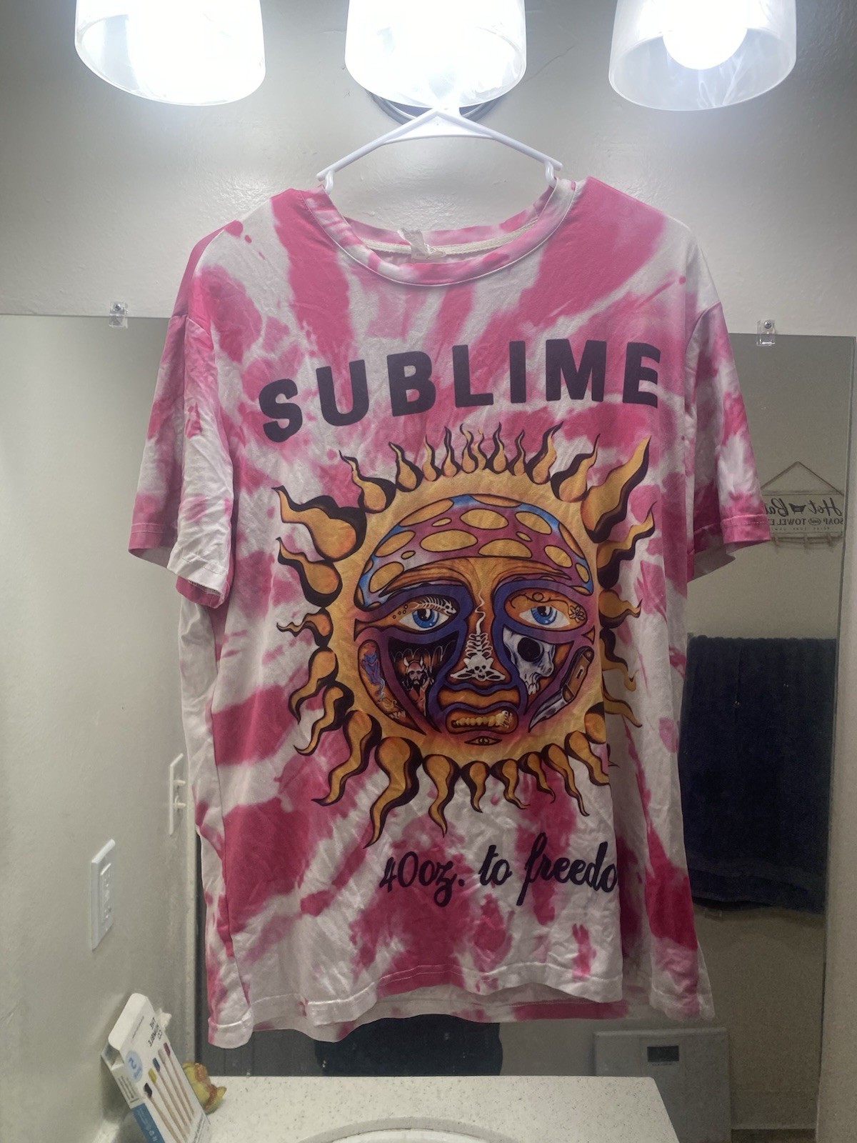 Sublime Band Tee Womens L 40 oz TO FREEDOM Tie Dye Spandex T-Shirt