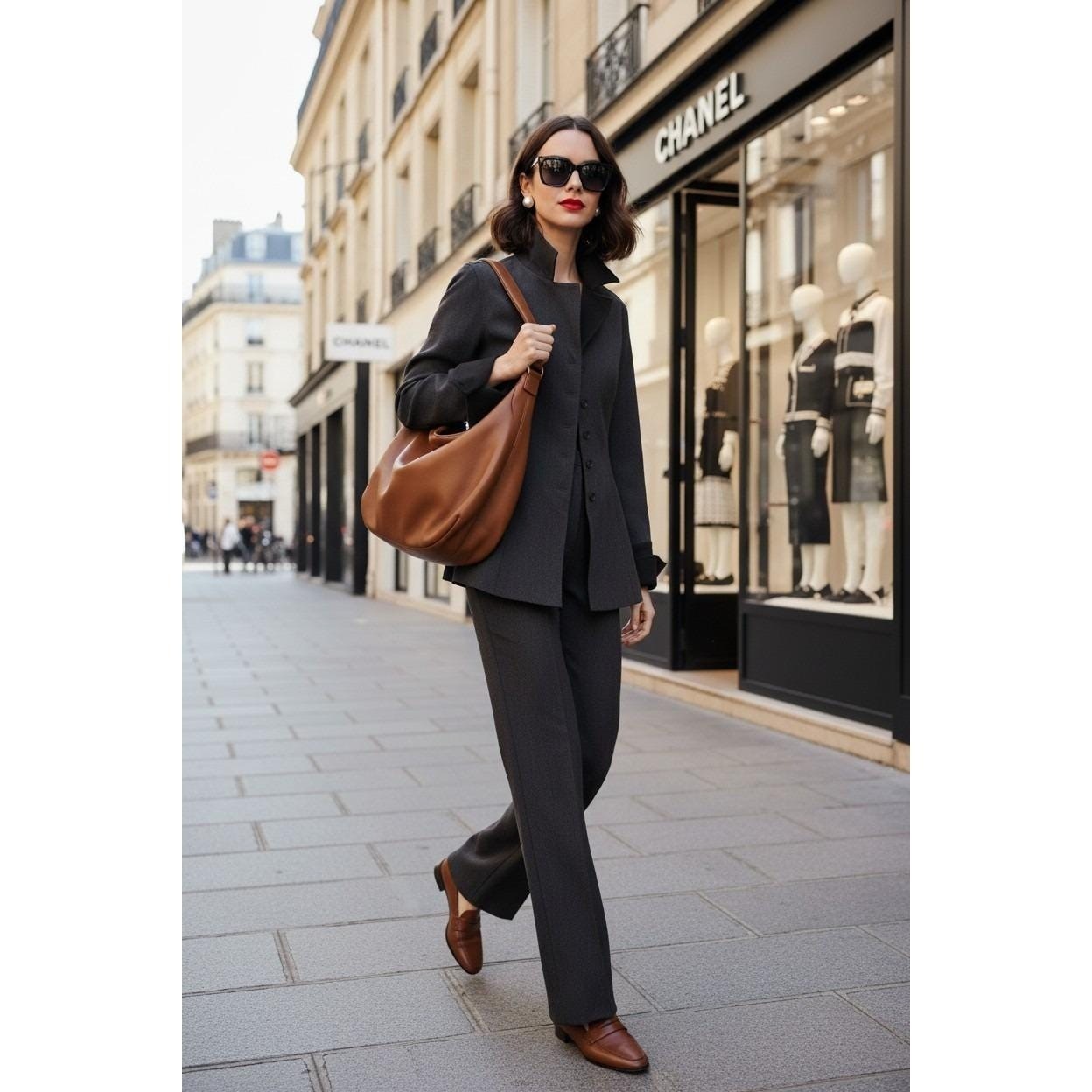 Jacket & Trousers Charcoal Grey Made in France Sz S/2 designer elevated capsule