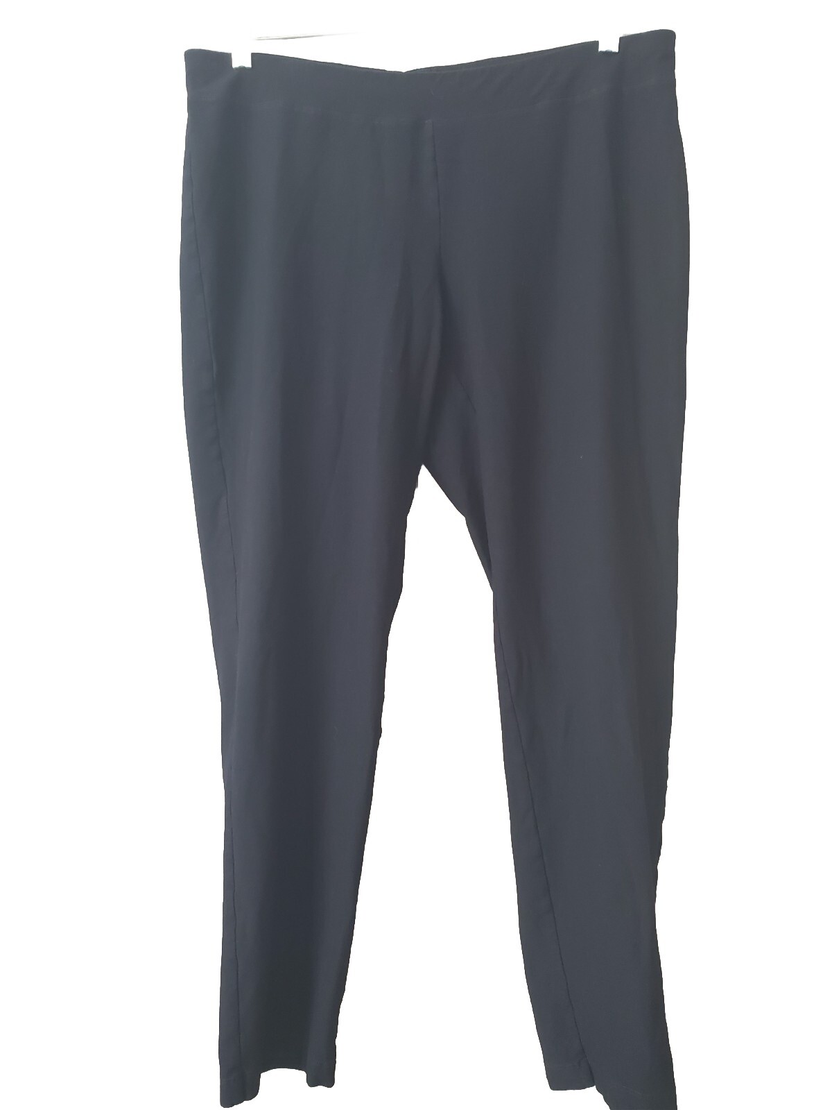 Eileen Fisher Black Viscose Nylon Spandex Elastic-Waist Pull-On Pants Size Large
