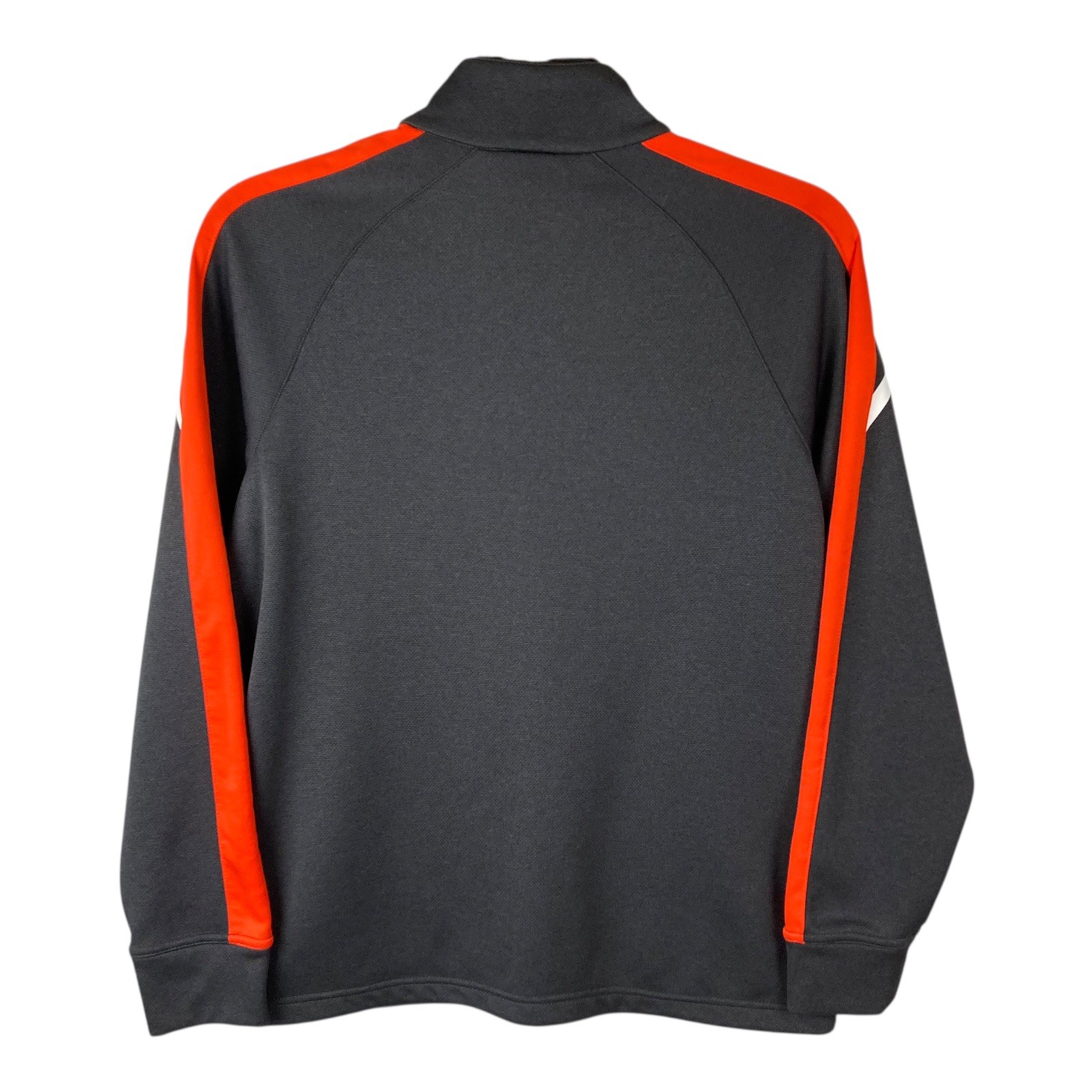 Holloway Ladies Full Zip Athletic Track Warm Up Jacket Gray White Orange M Mock