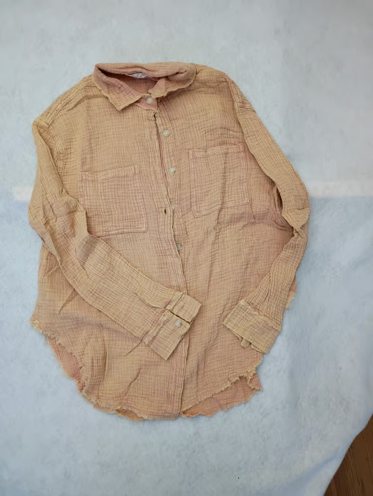 Sweet generis small mineral wash cotton gauze shacket