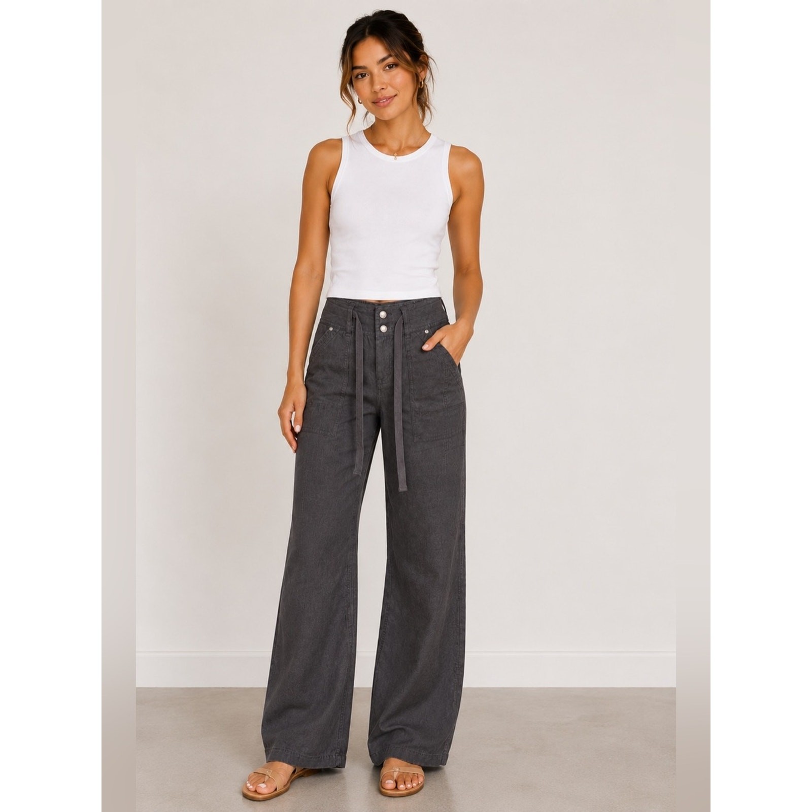 INC International Concepts NWT Wide Leg linen Pants