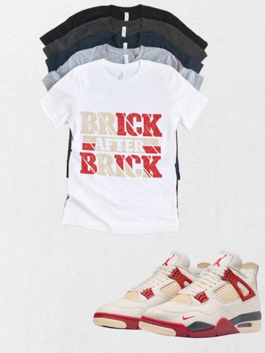 Custom Printed Shirt To Match Jordan 4 Brick by Brick NPC Sneaker Bike T-Shirt
