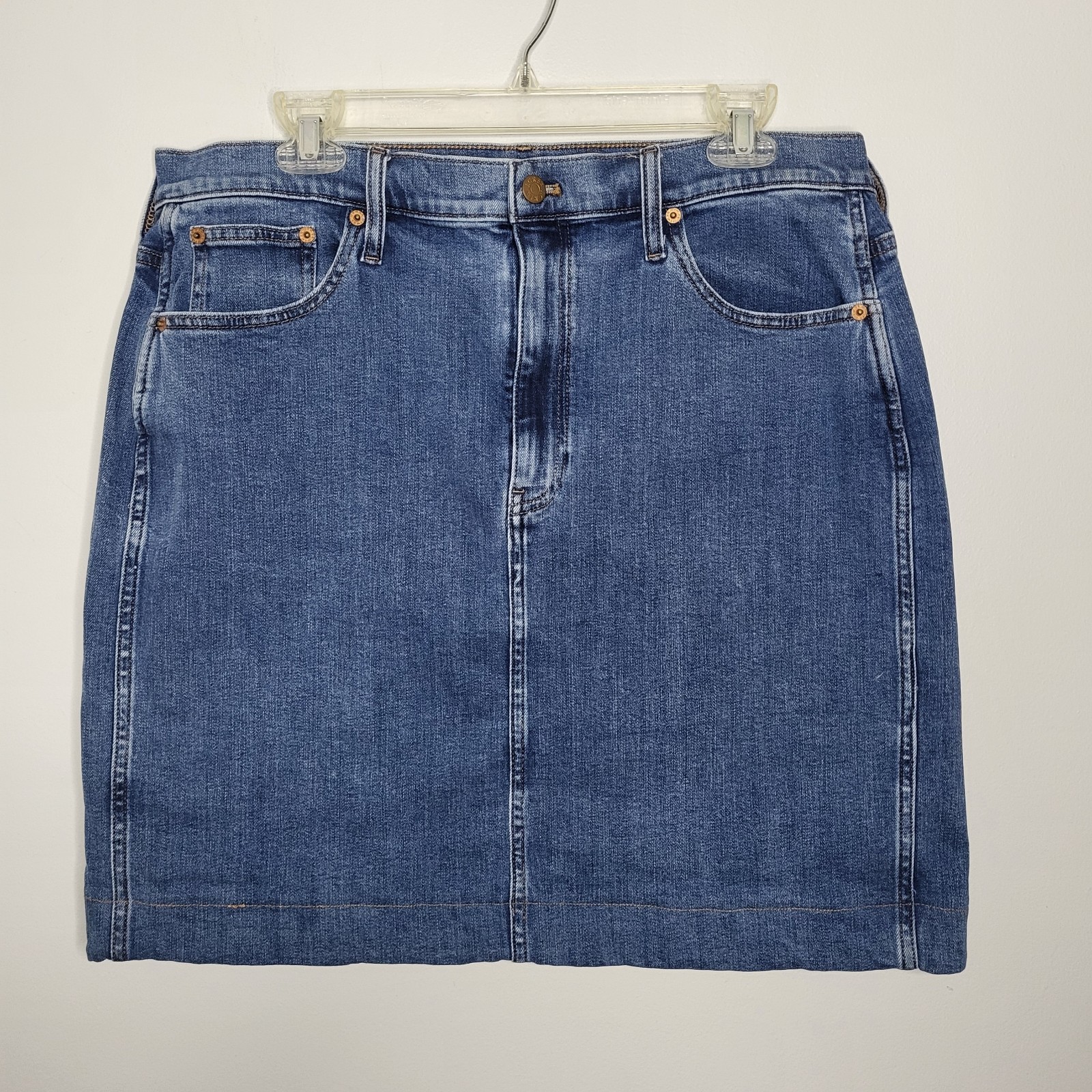 J.Crew Denim Mini Skirt Womens Size 14 Dark Wash 99% Cotton 1% Elastane