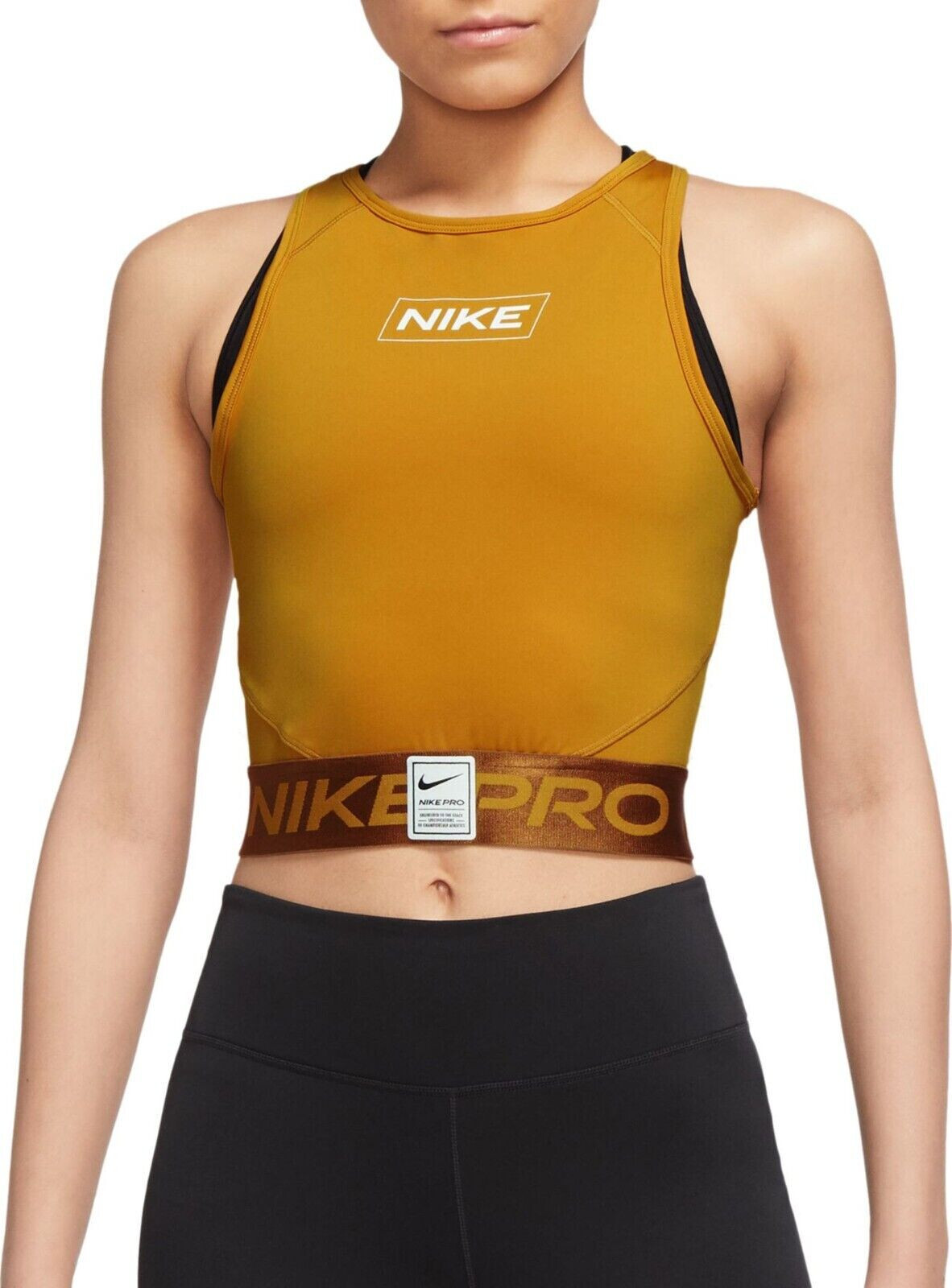 NIKE PRO WOMEN’S DRI-FIT PERFORMANCE GRAPHIC CROP TANK TOP SMALL DQ5593