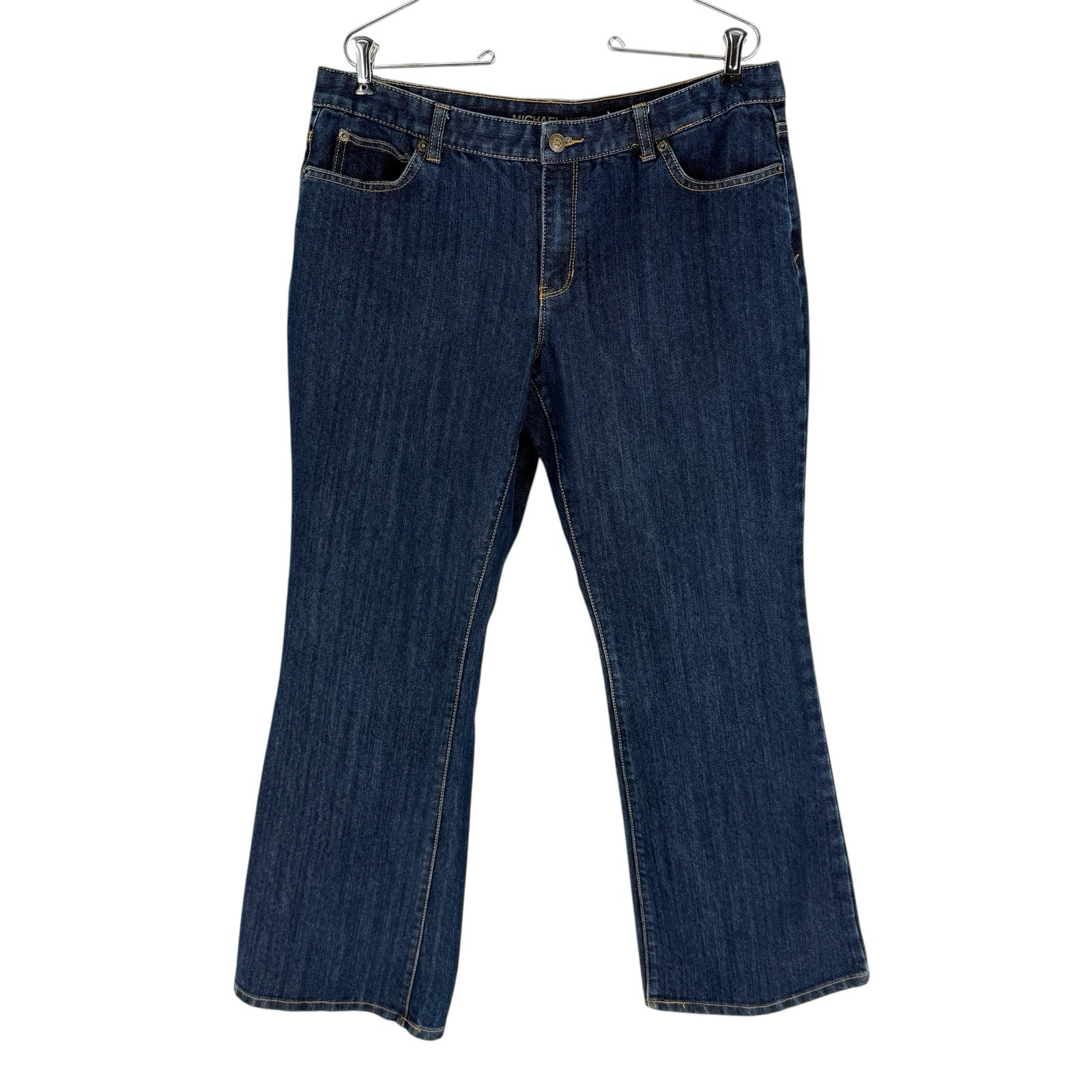 Michael Kors Bootcut Jeans Womens Size 14 Blue Stretch Denim Dark Wash 29.5in
