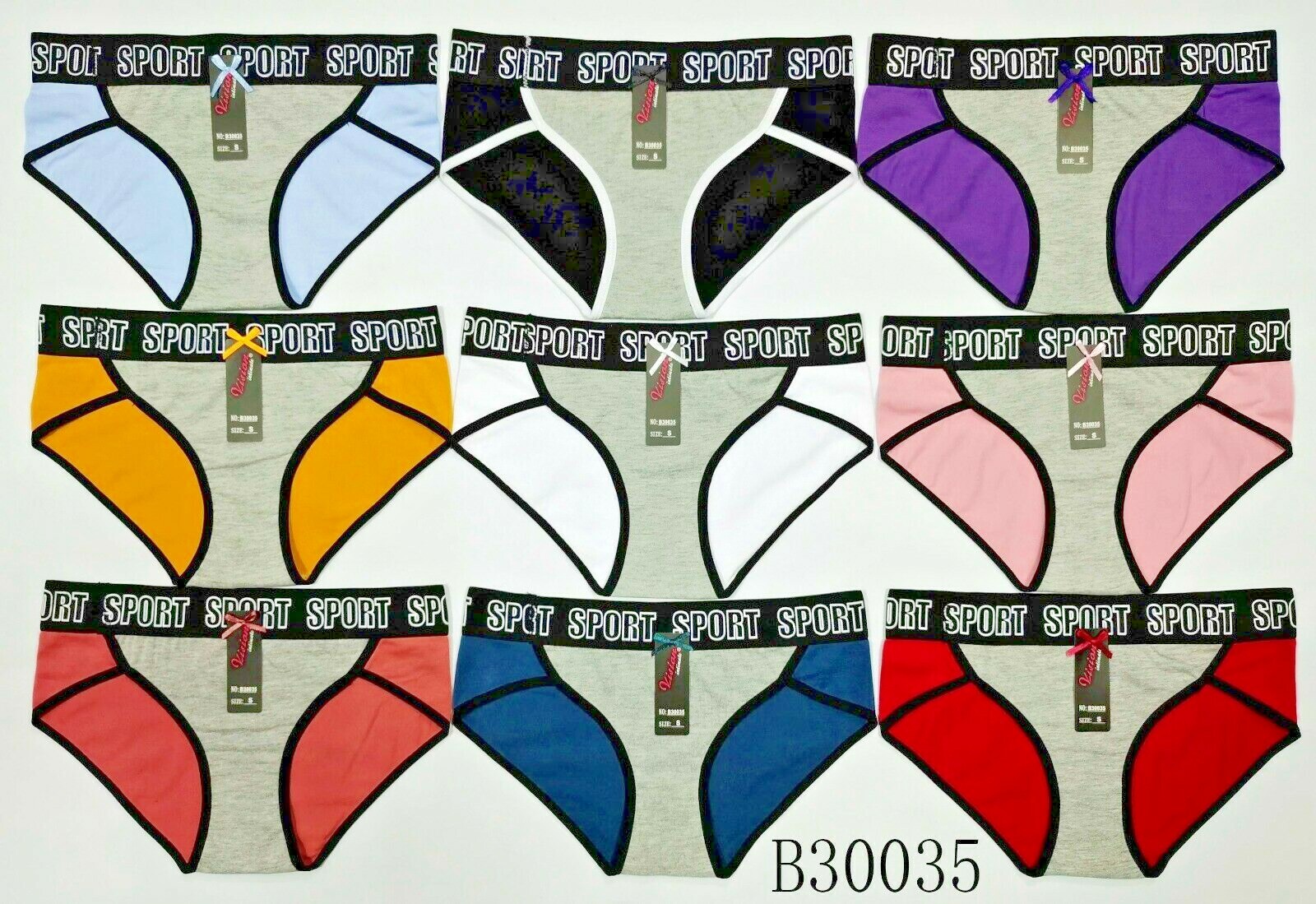 6-12 Women’s BIKINI Sports LOVE Panties Undies 95% COTTON ACTIVE WEAR 30035 S-XL