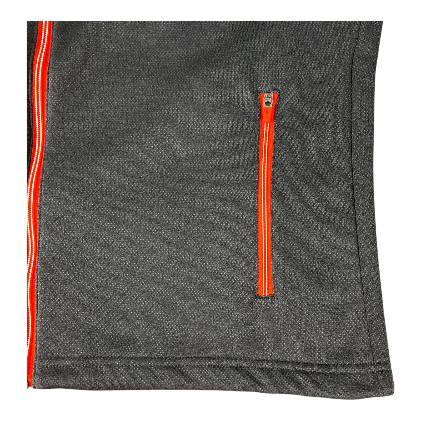 Holloway Ladies Full Zip Athletic Track Warm Up Jacket Gray White Orange M Mock