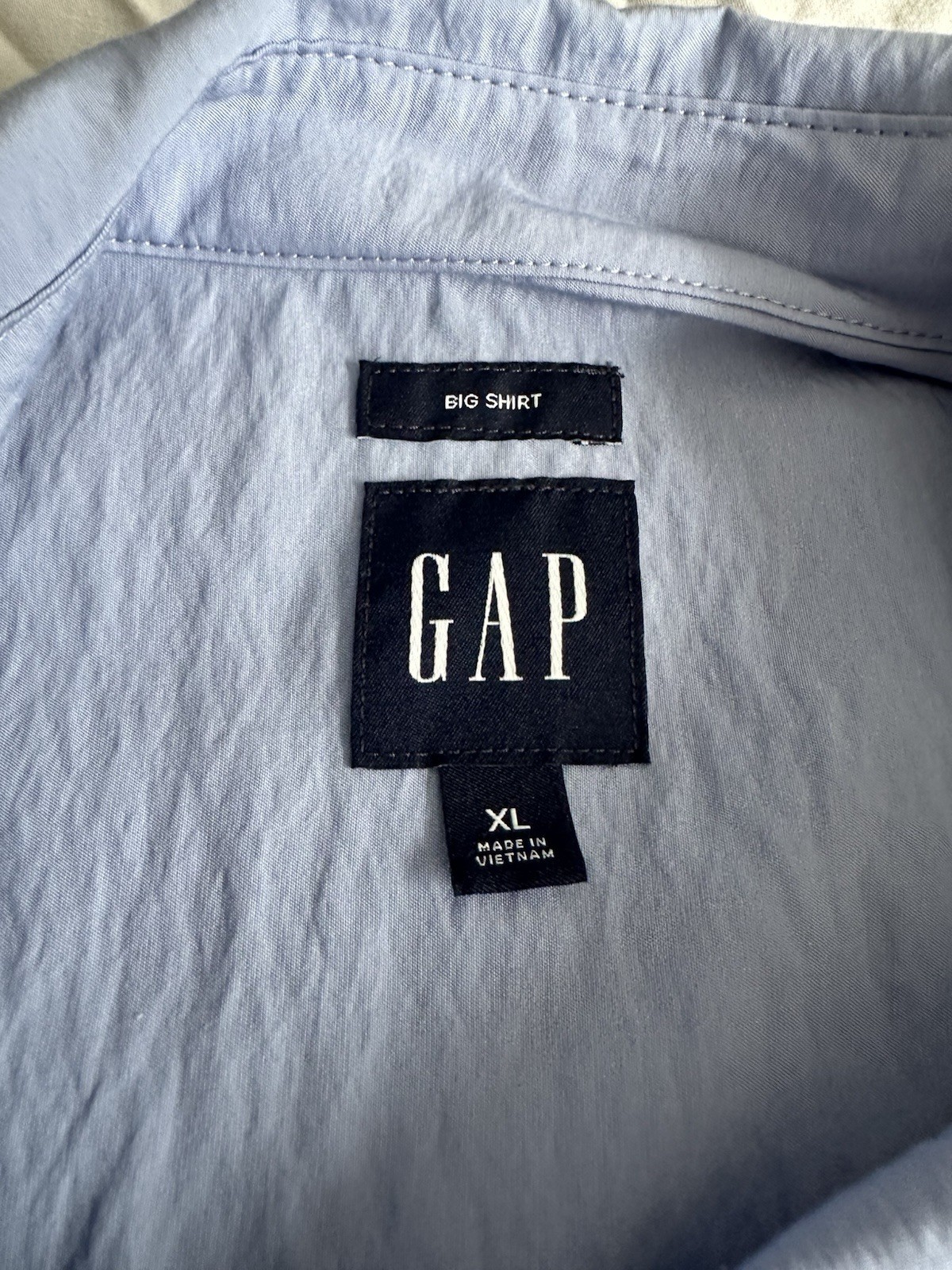Gap Women’s Big Shirt Button Up Long Sleeve Shirt Light Blue Size XL Rayon Blend